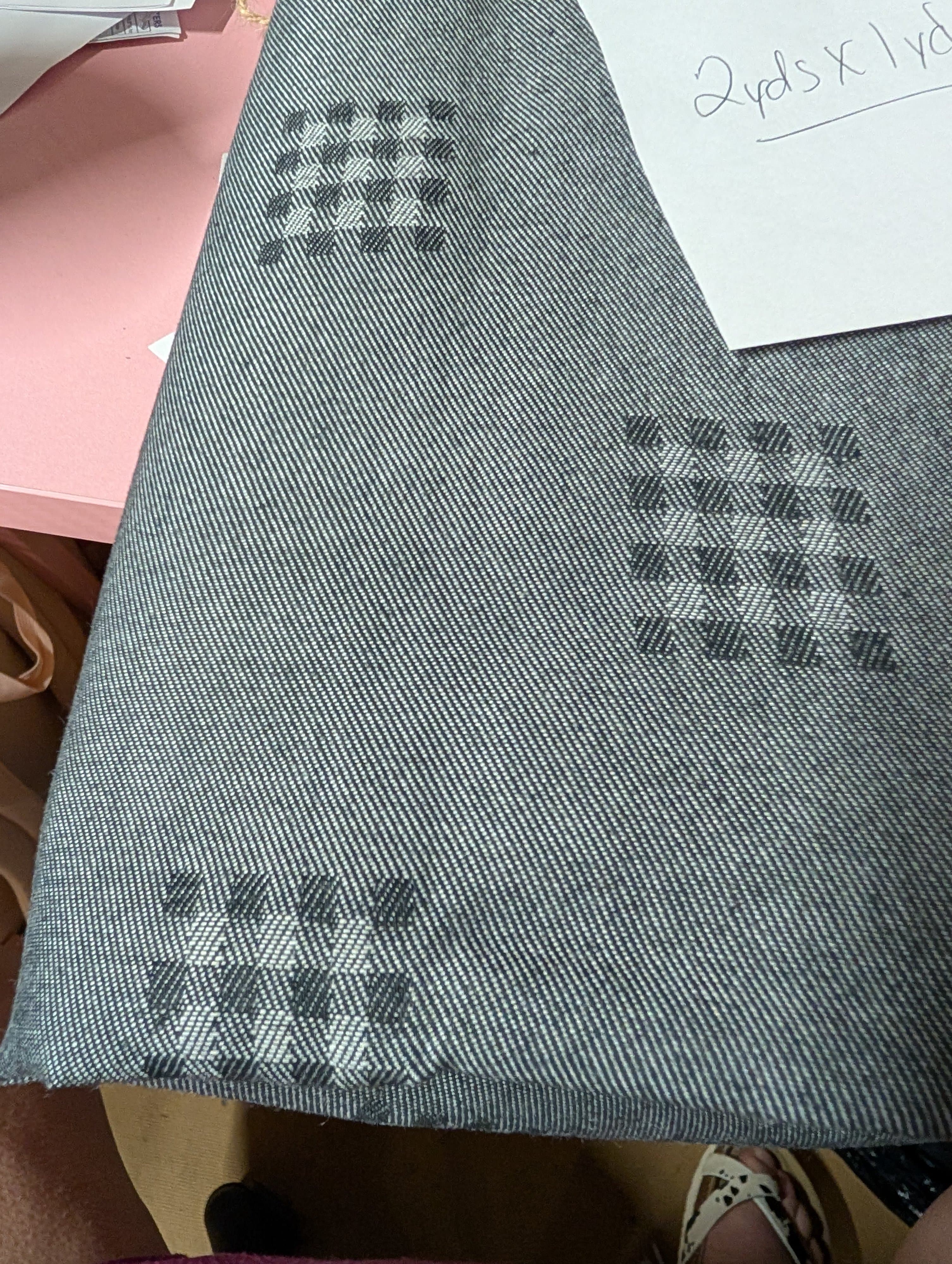 Geometric Patterned Denim Fabric 2yds x 1yd - Thumbnail 2
