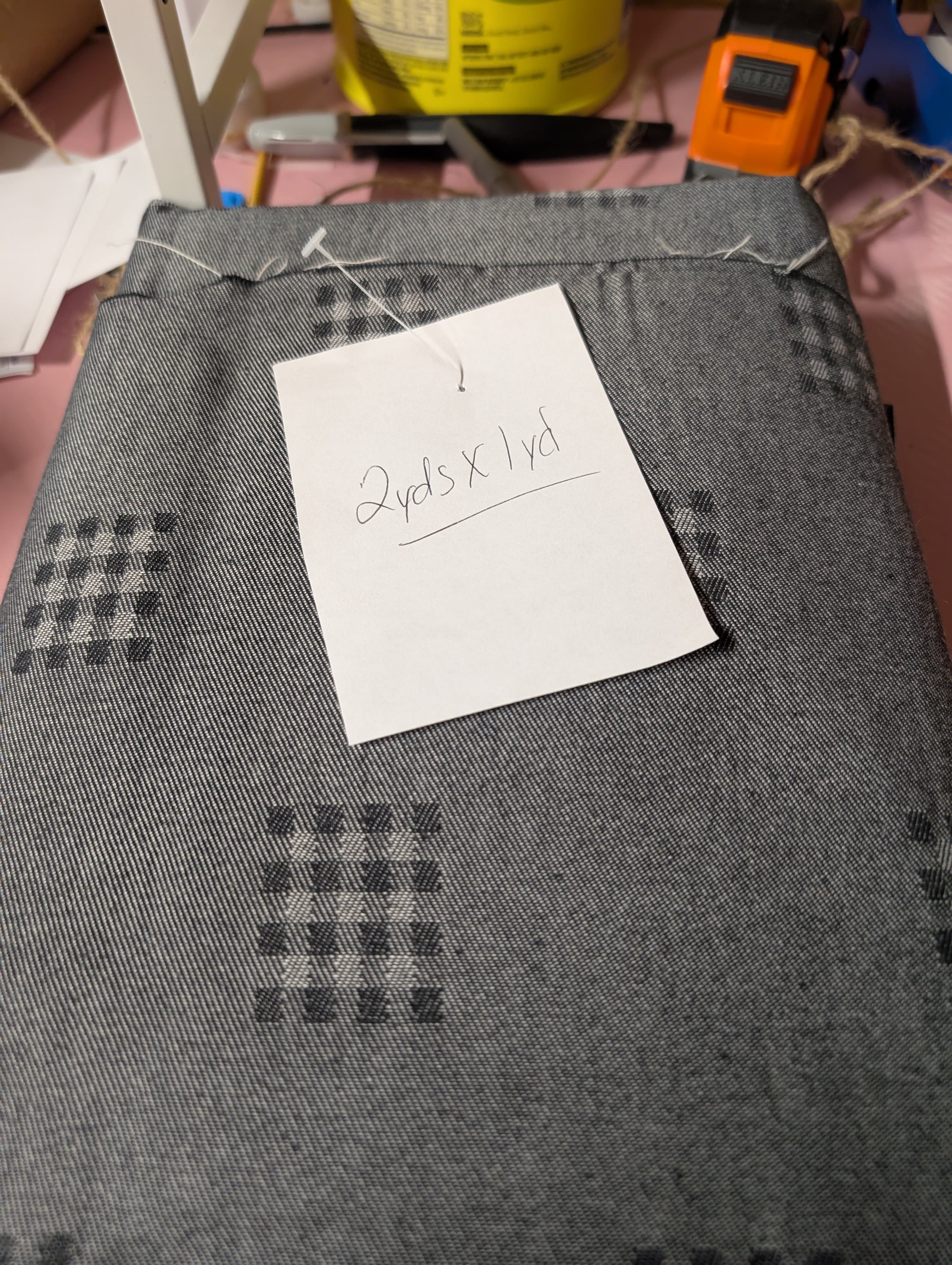 Geometric Patterned Denim Fabric 2yds x 1yd - Thumbnail 3