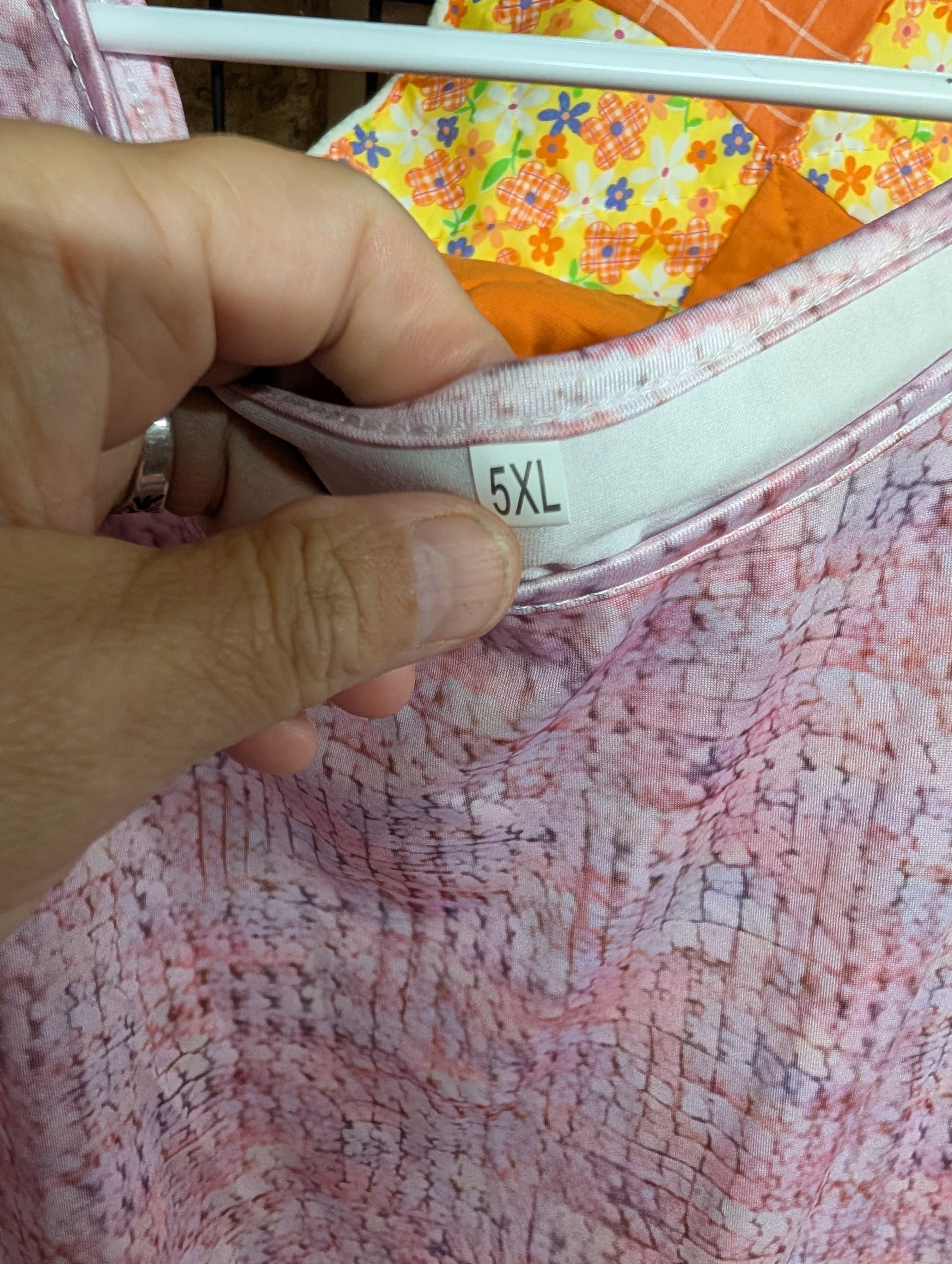 Pink Long Sleeve Top 5XL - Thumbnail 2