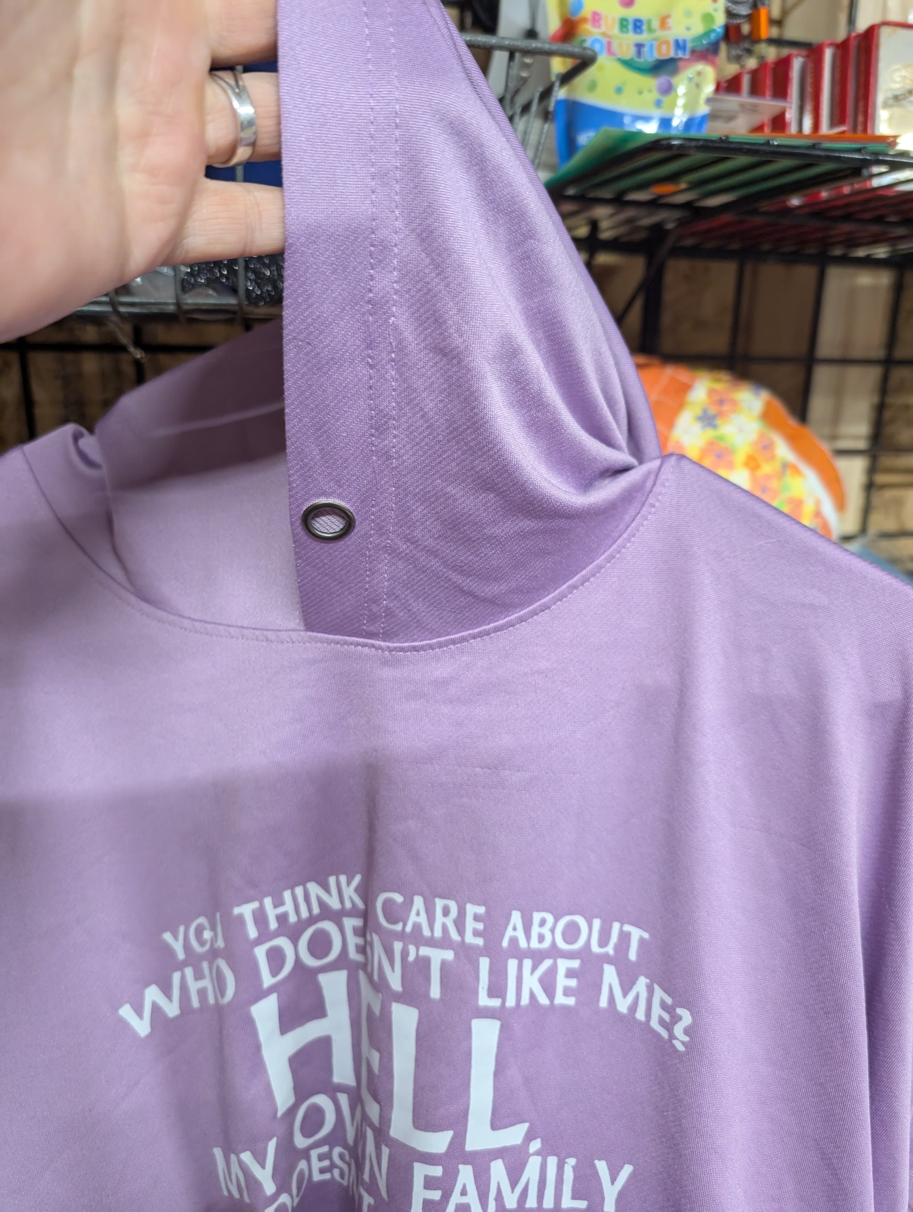 Purple Graphic Short Sleeve Shirt with Hood - Thumbnail 3