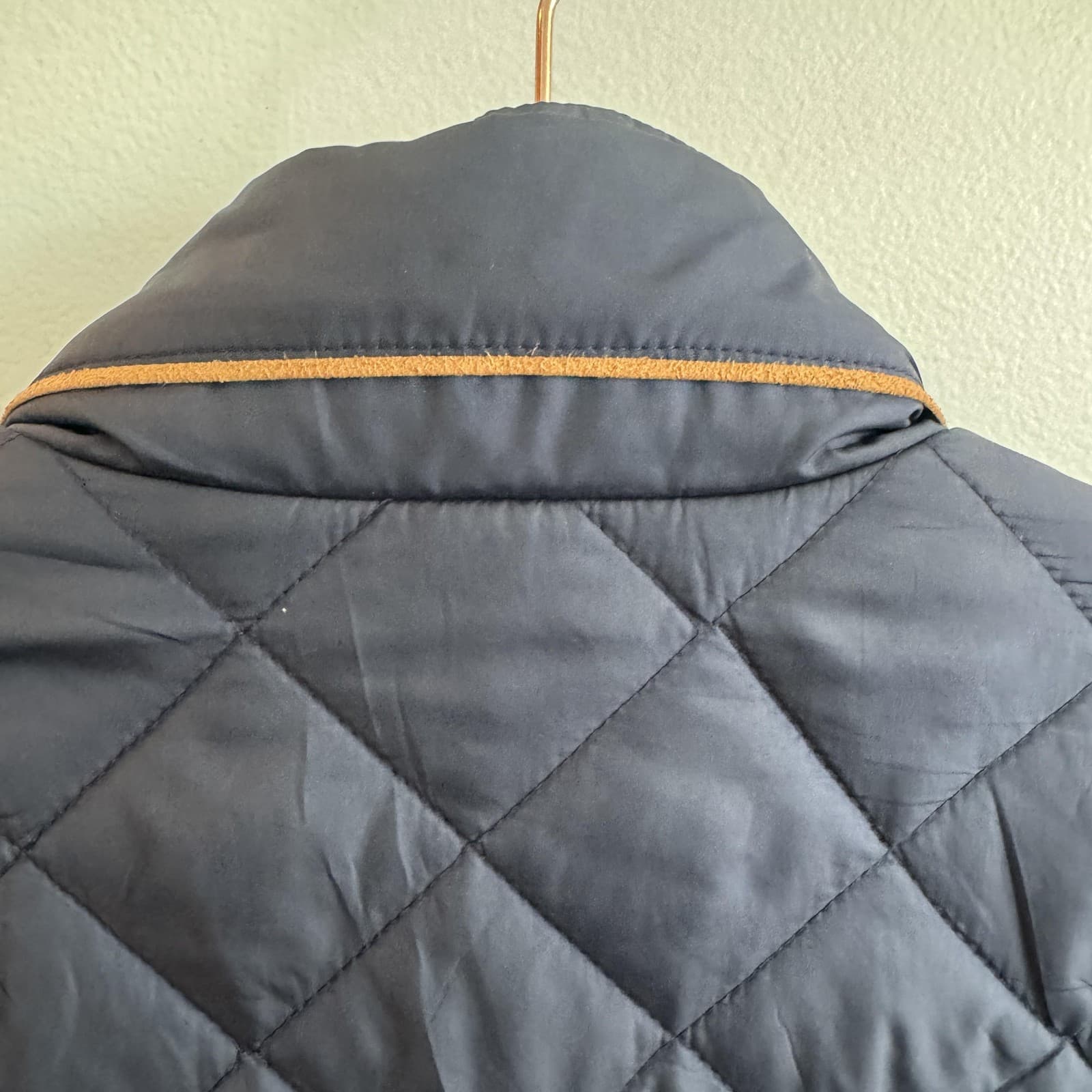 Brooks Brothers Quilted Full Zip Jacket Coat Stand Collar Pockets Blue Mens M - Thumbnail 13