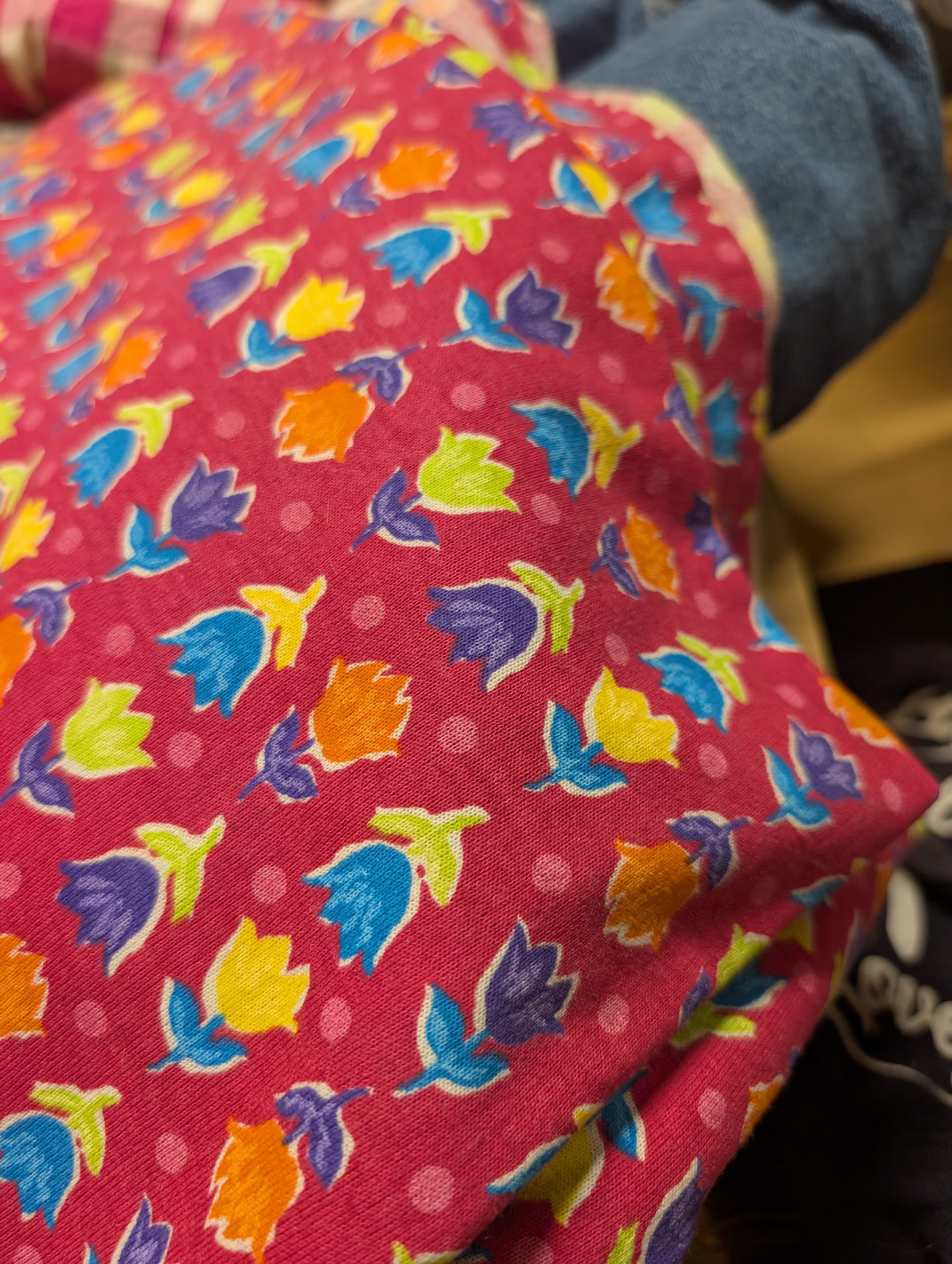 Floral Patterned T- Shirt Fabric 2 Yards - Thumbnail 4