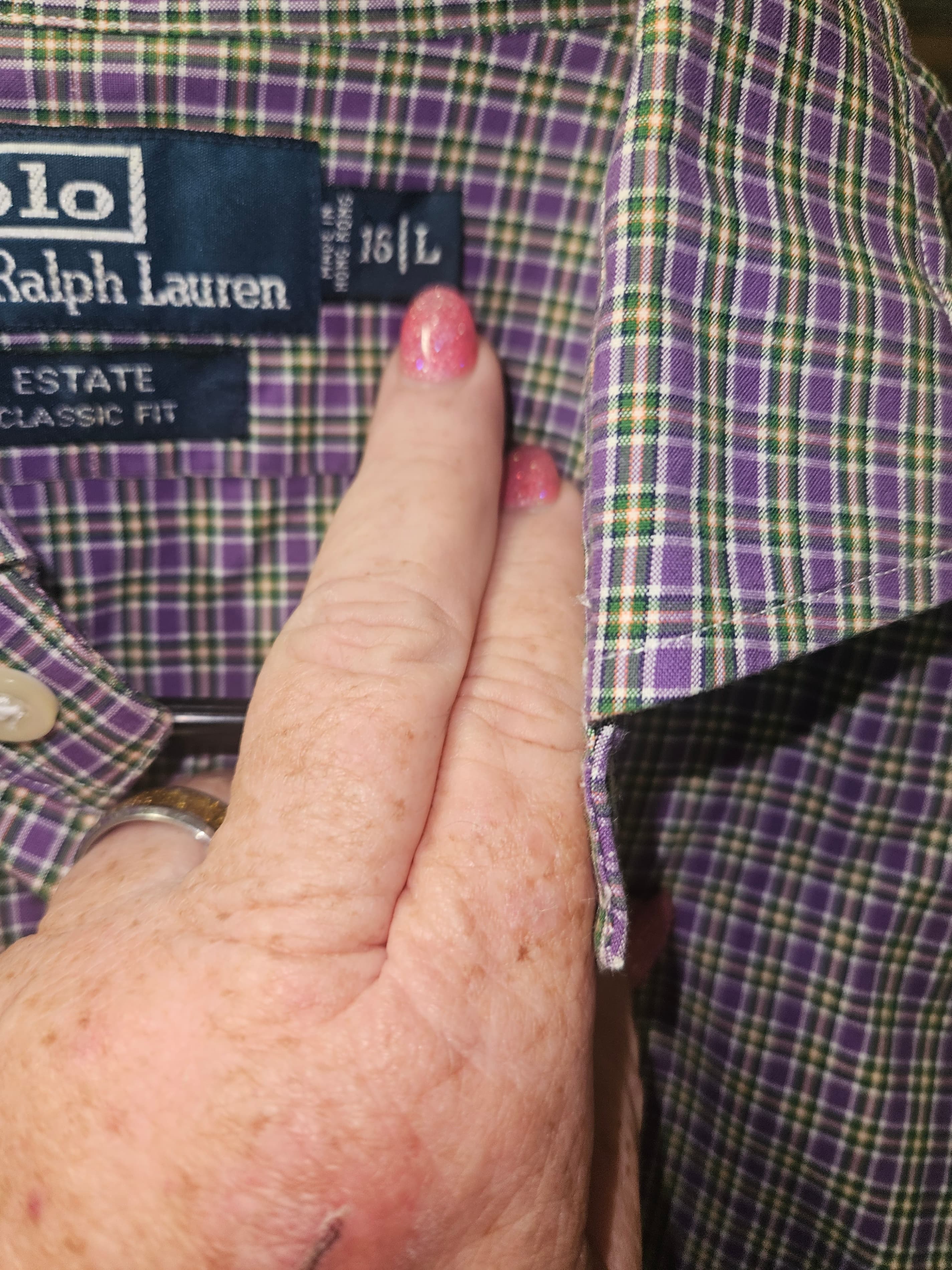 Polo Ralph Lauren Men's Plaid Long Sleeve Shirt Size Large - Thumbnail 3