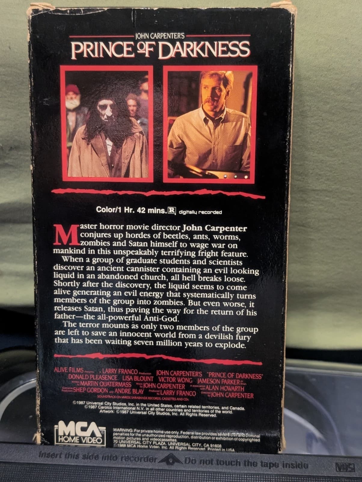 Prince Of Darkness VHS Tape 1987 MCA Home Video John Carpenter Horror - Thumbnail 2