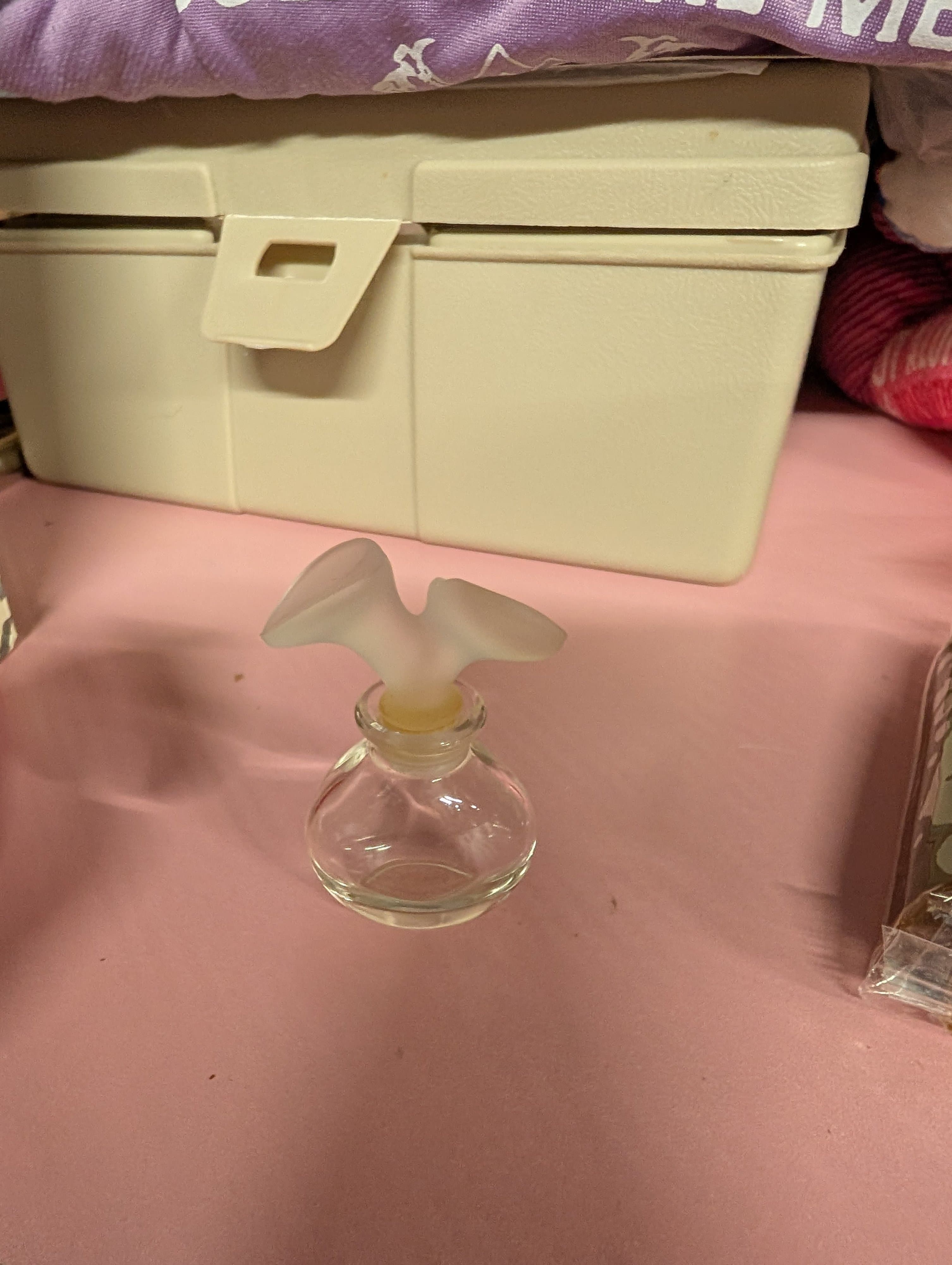 Vintage Glass Perfume Bottle with Frosted Glass Stopper - Thumbnail 2