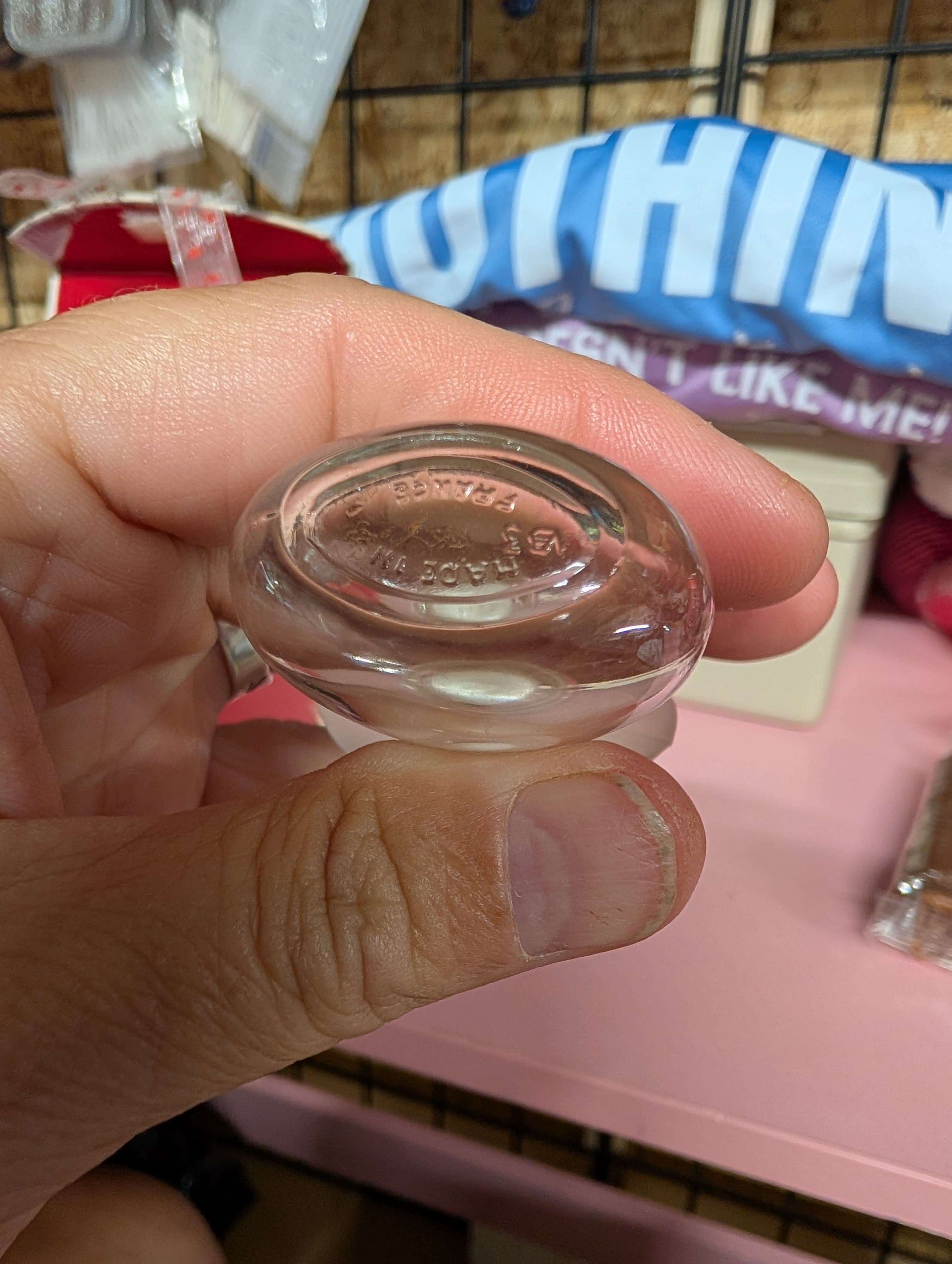 Vintage Glass Perfume Bottle with Frosted Glass Stopper - Thumbnail 3