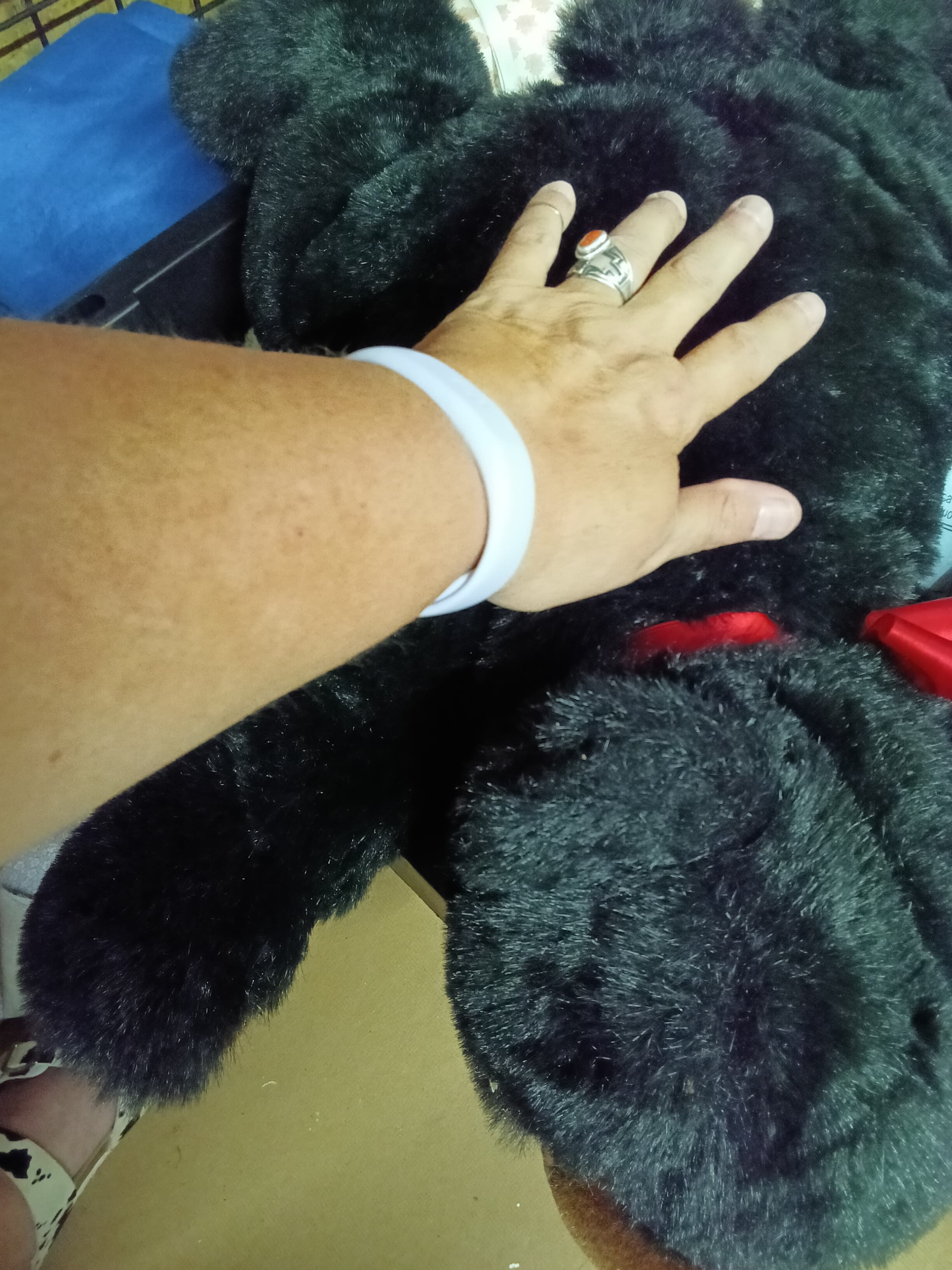 Large Plush Black Bear Stuffed Animal Toy - Thumbnail 4