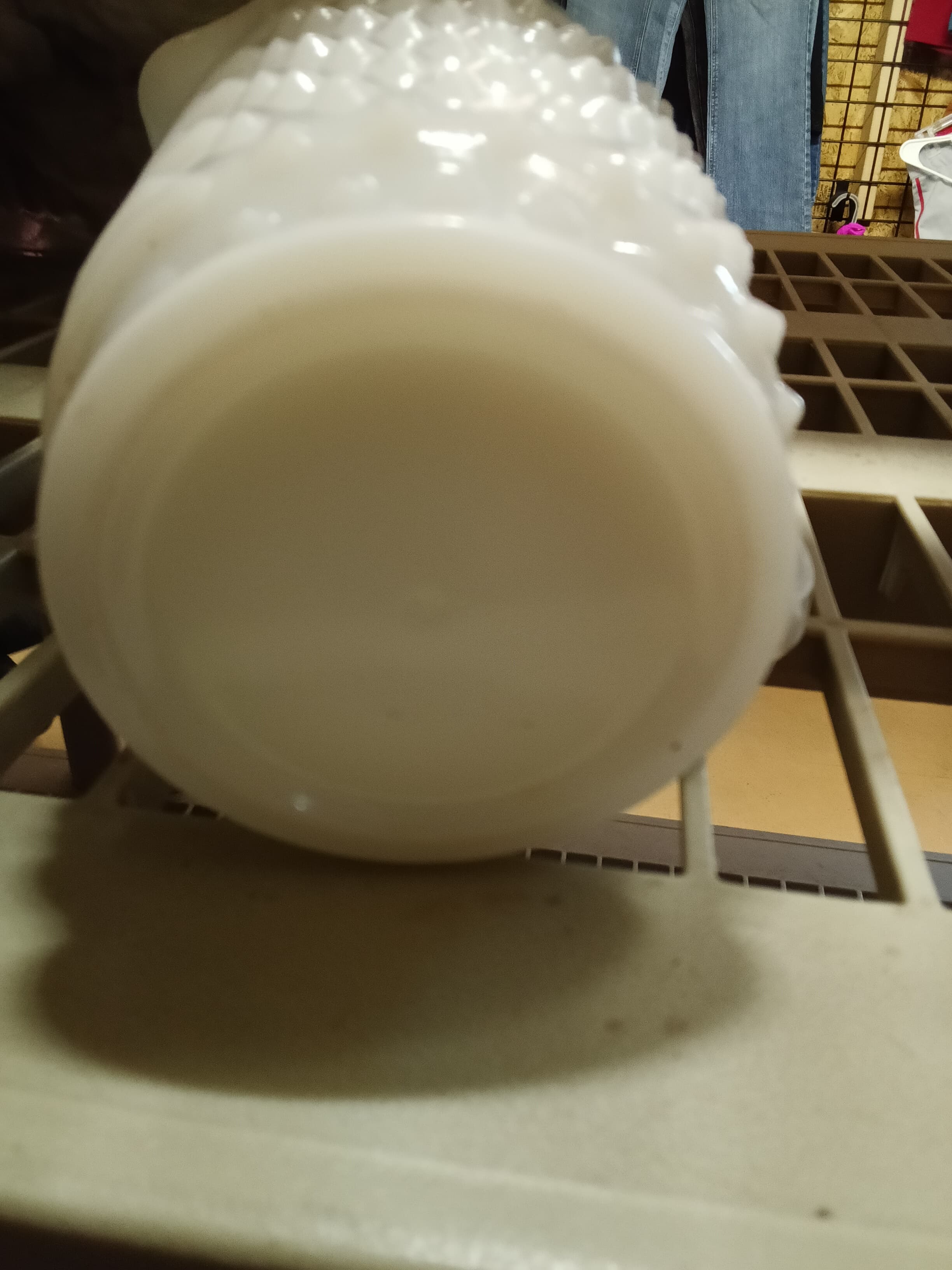Vintage Milk Glass Hobnail Pitcher 6x4 Inches - Thumbnail 4