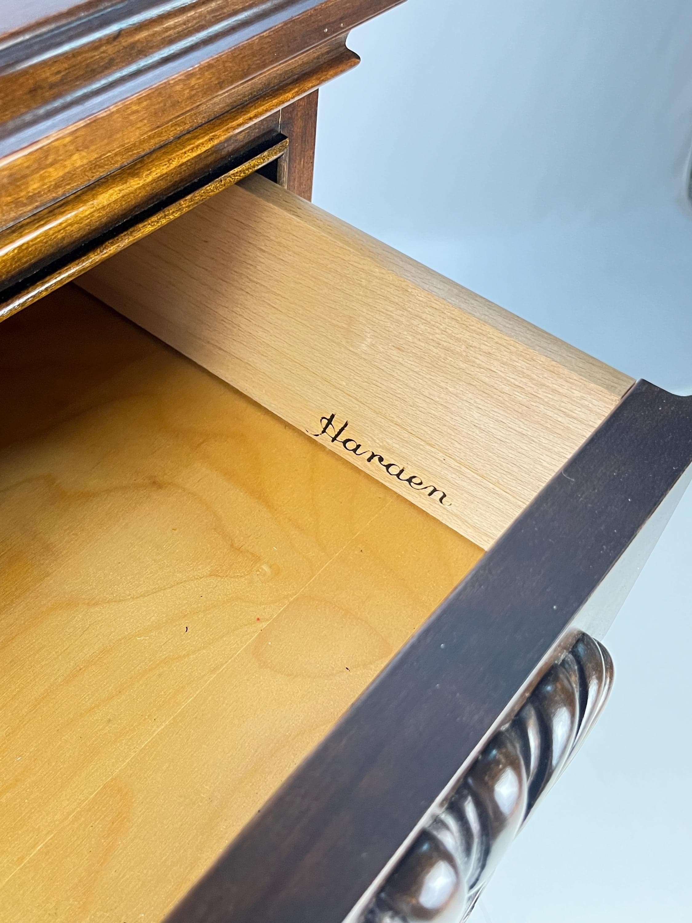Vintage Chippendale Style Block-Front Solid Cherry Bachelor's Chest by Harden - Thumbnail 3