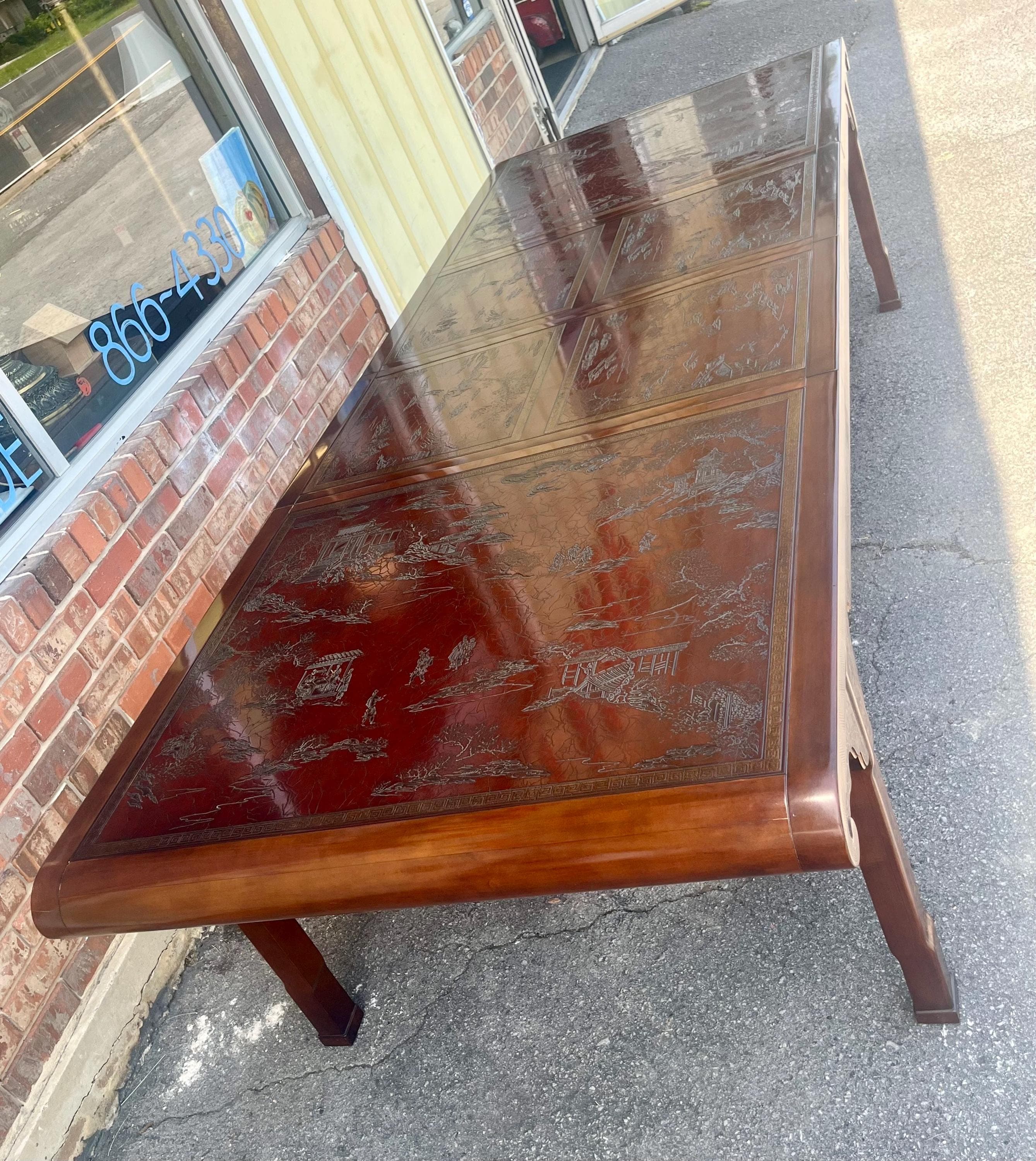 Heritage Furniture "Ming Treasure" Chinoiserie Extension Dining Table - 2 Leaves - Thumbnail 10