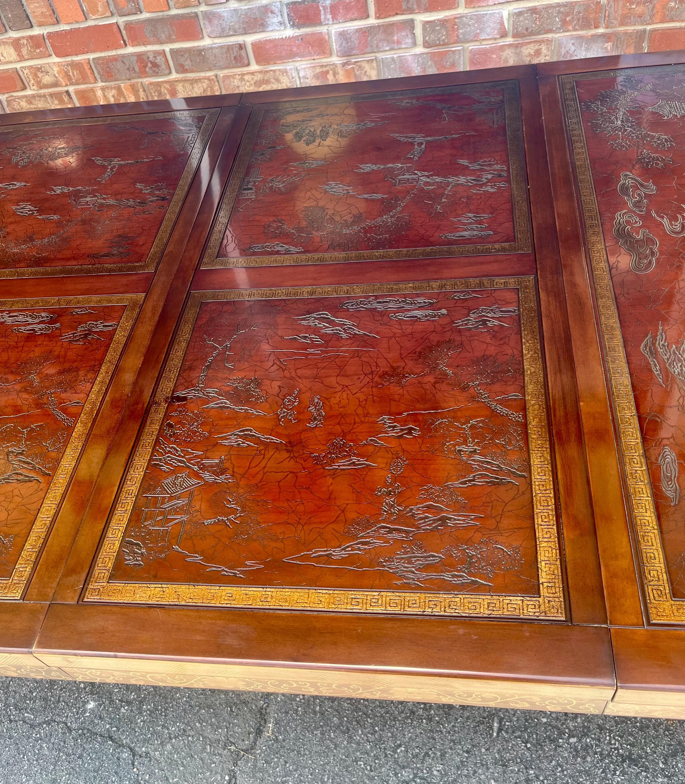 Heritage Furniture "Ming Treasure" Chinoiserie Extension Dining Table - 2 Leaves - Thumbnail 7
