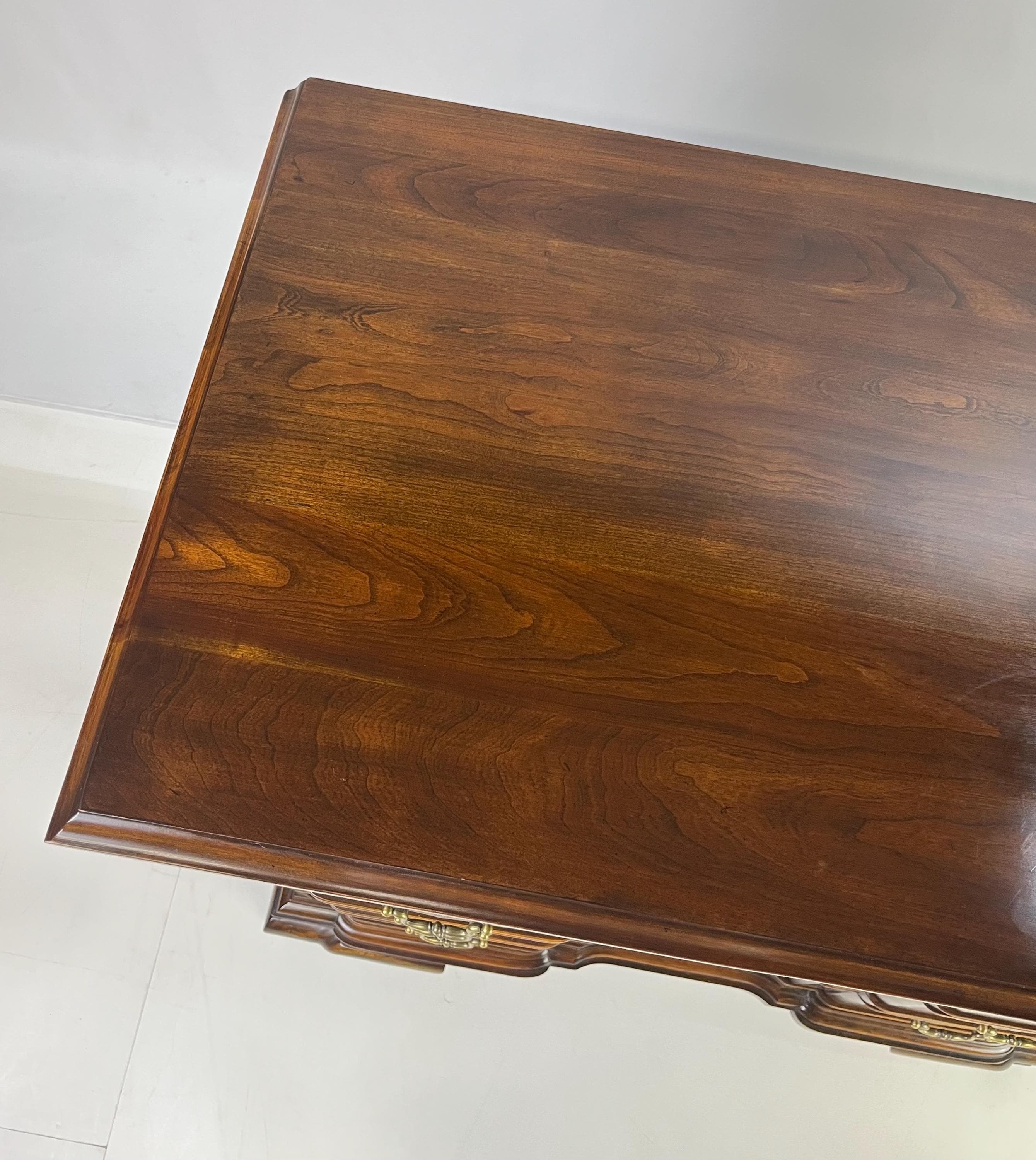 Vintage Chippendale Style Block-Front Solid Cherry Bachelor's Chest by Harden - Thumbnail 11