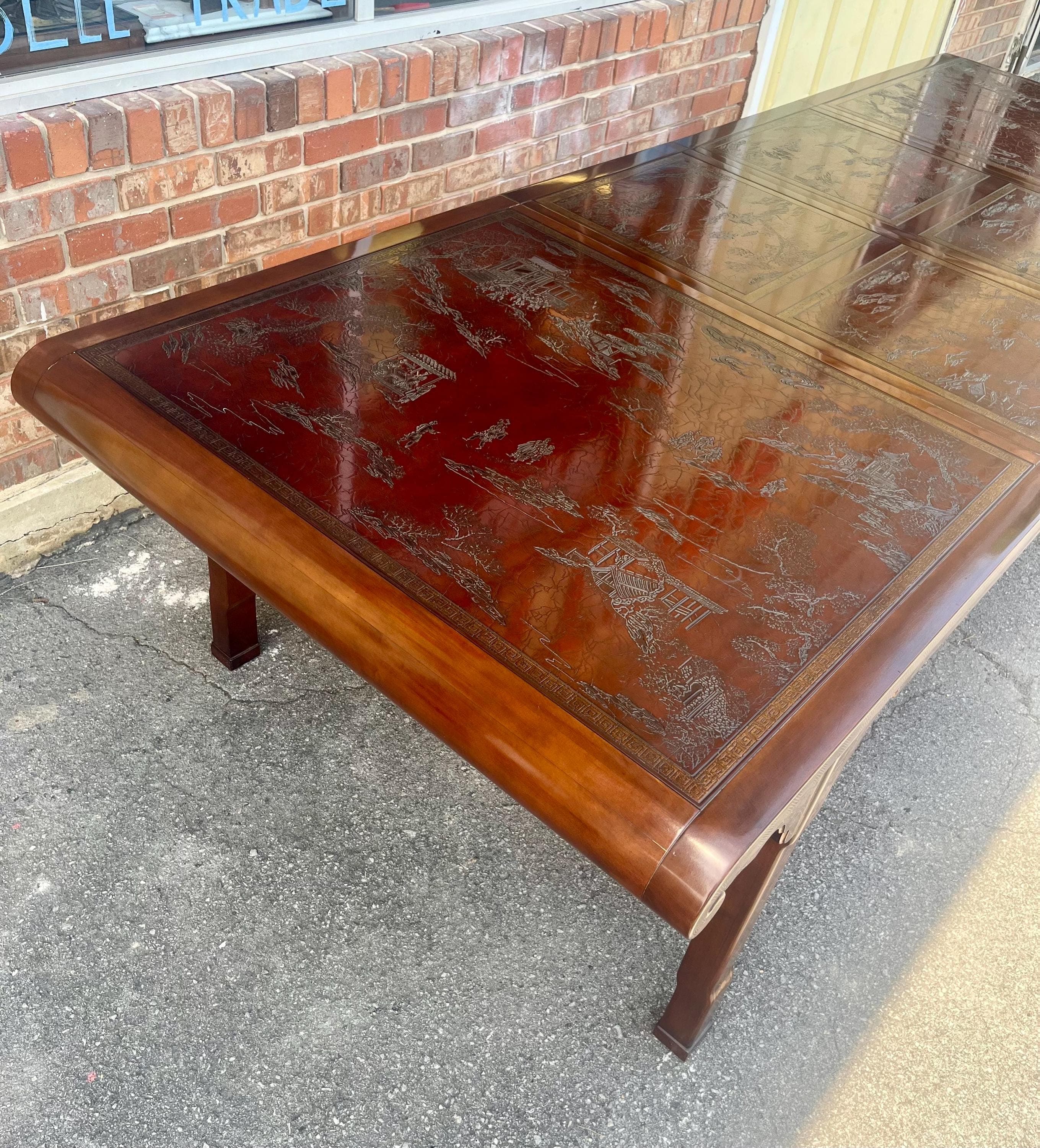 Heritage Furniture "Ming Treasure" Chinoiserie Extension Dining Table - 2 Leaves - Thumbnail 5