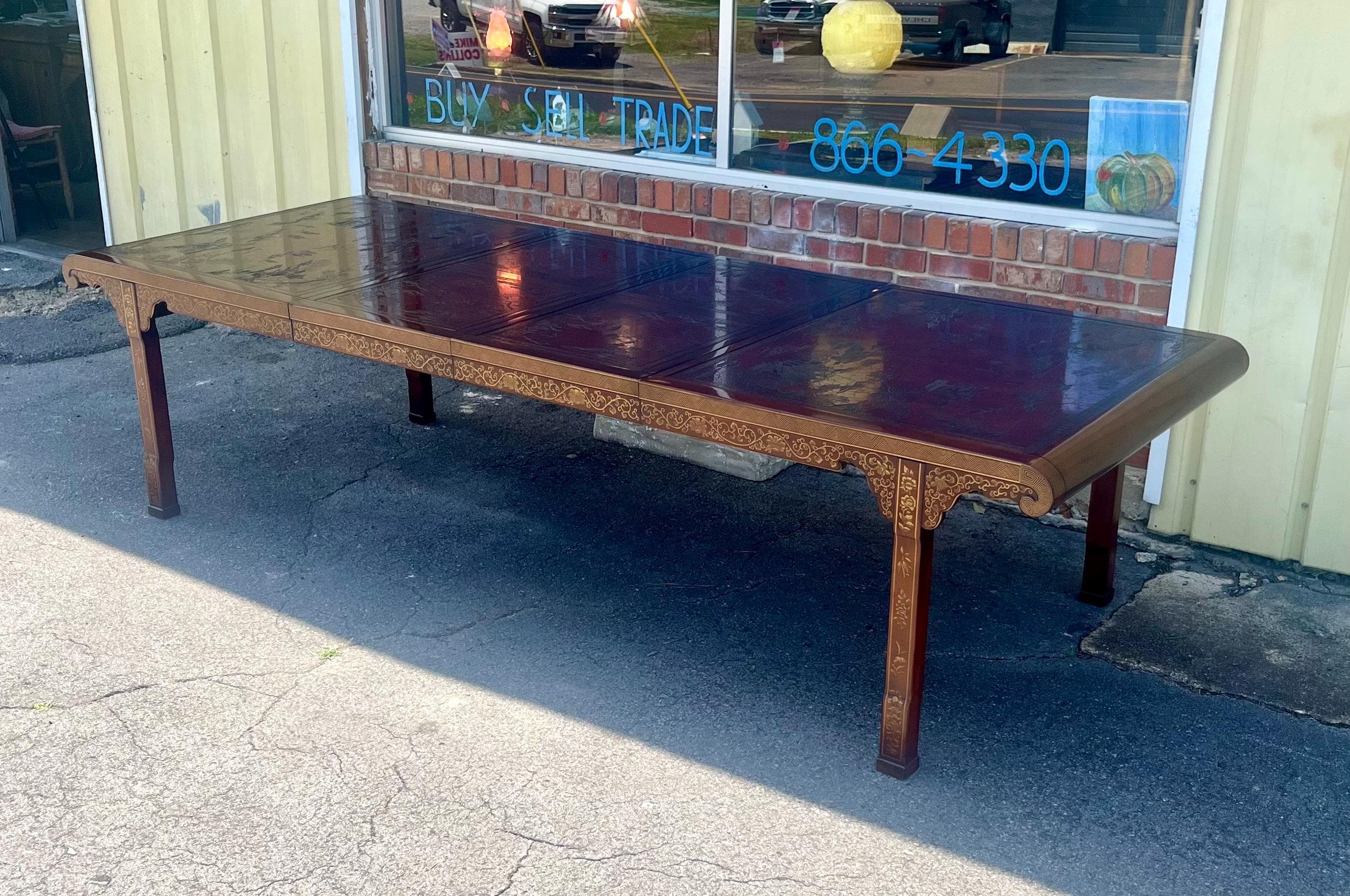 Heritage Furniture "Ming Treasure" Chinoiserie Extension Dining Table - 2 Leaves - Thumbnail 3