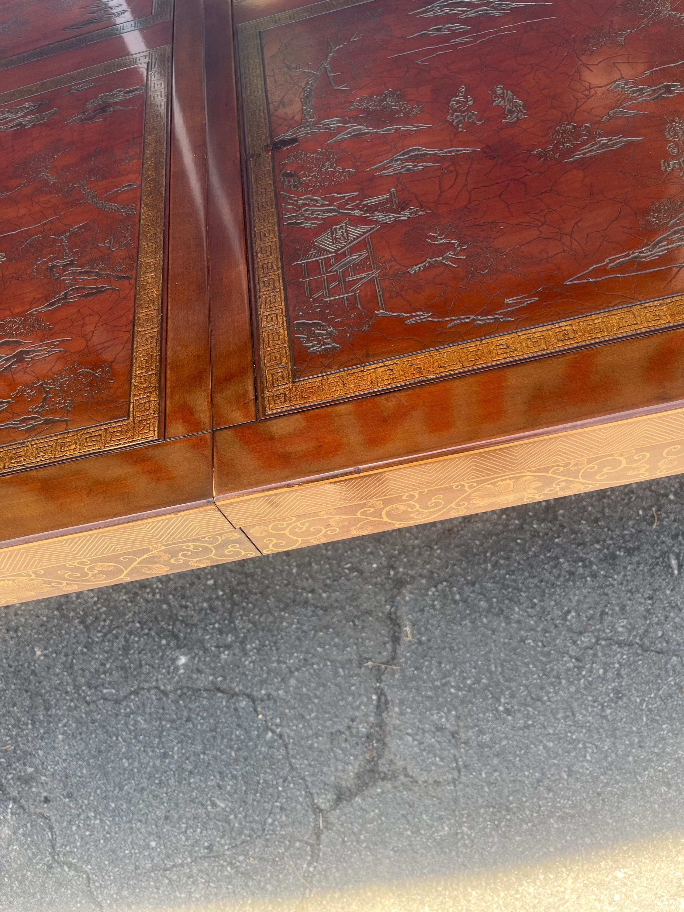 Heritage Furniture "Ming Treasure" Chinoiserie Extension Dining Table - 2 Leaves - Thumbnail 14