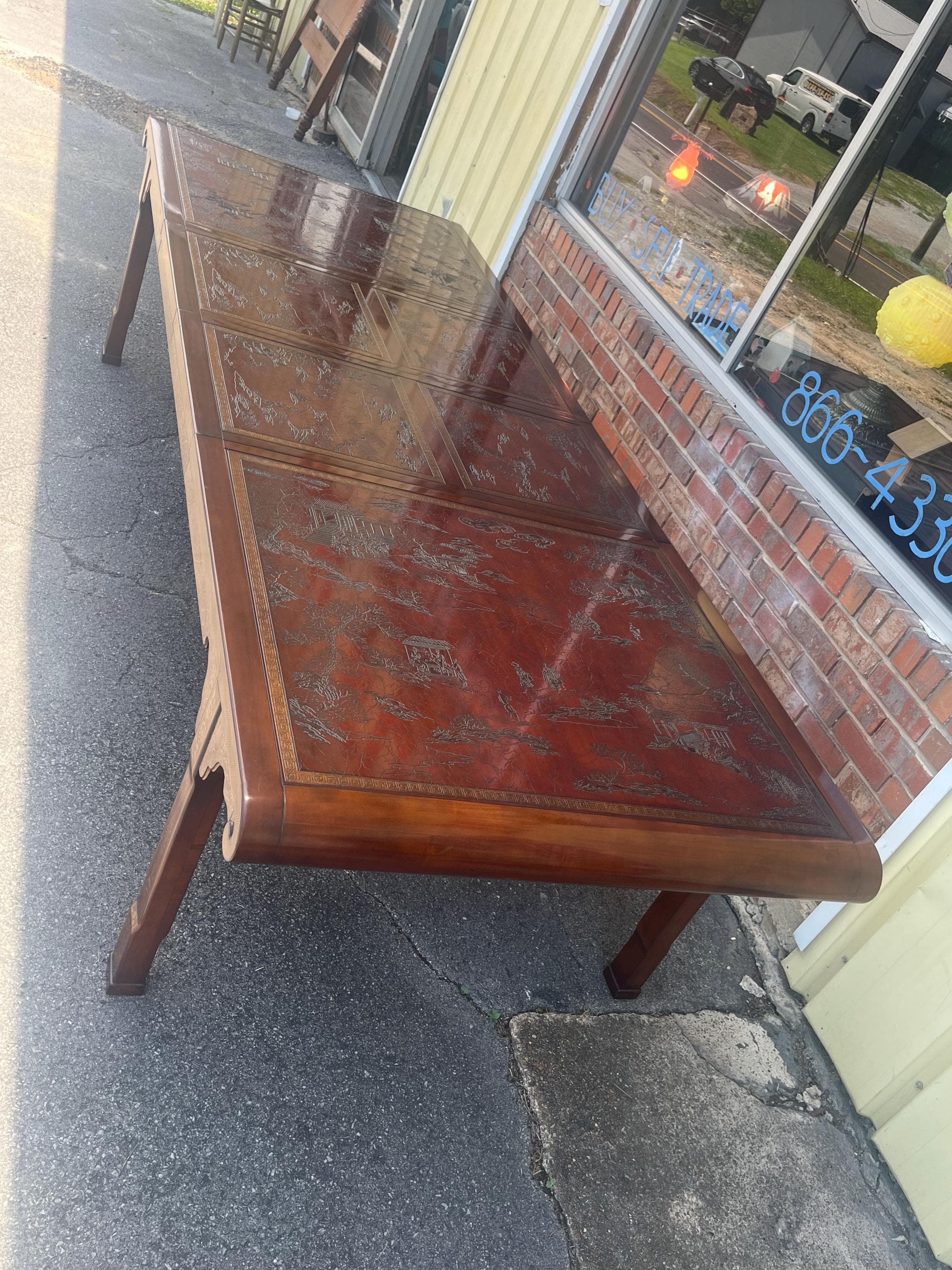 Heritage Furniture "Ming Treasure" Chinoiserie Extension Dining Table - 2 Leaves - Thumbnail 16