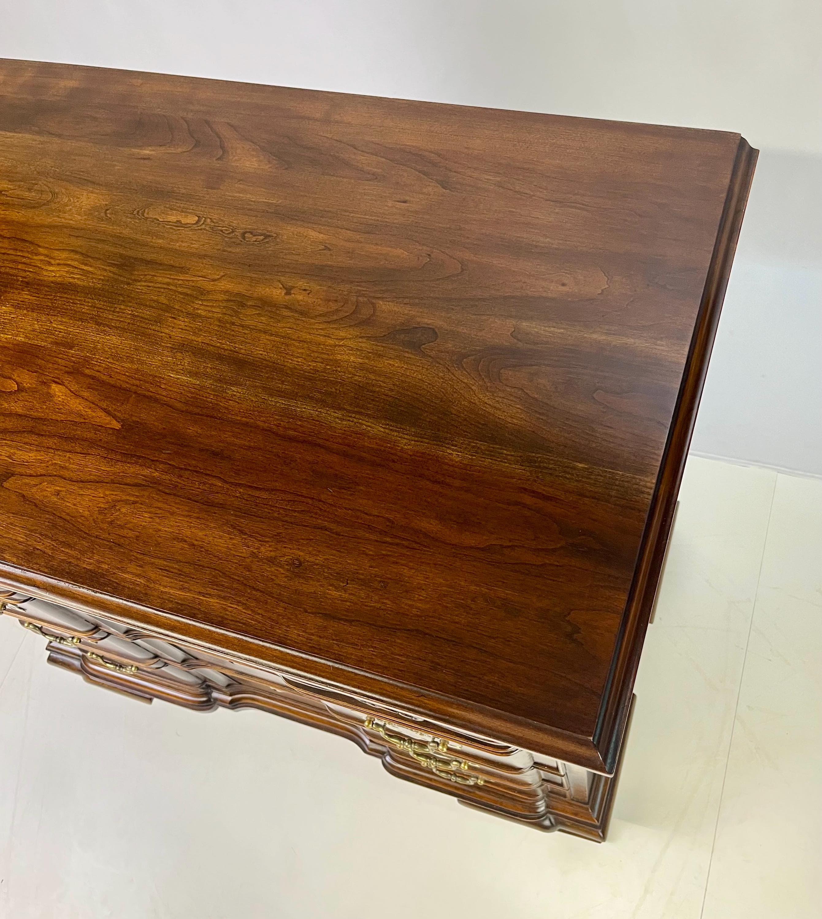 Vintage Chippendale Style Block-Front Solid Cherry Bachelor's Chest by Harden - Thumbnail 12