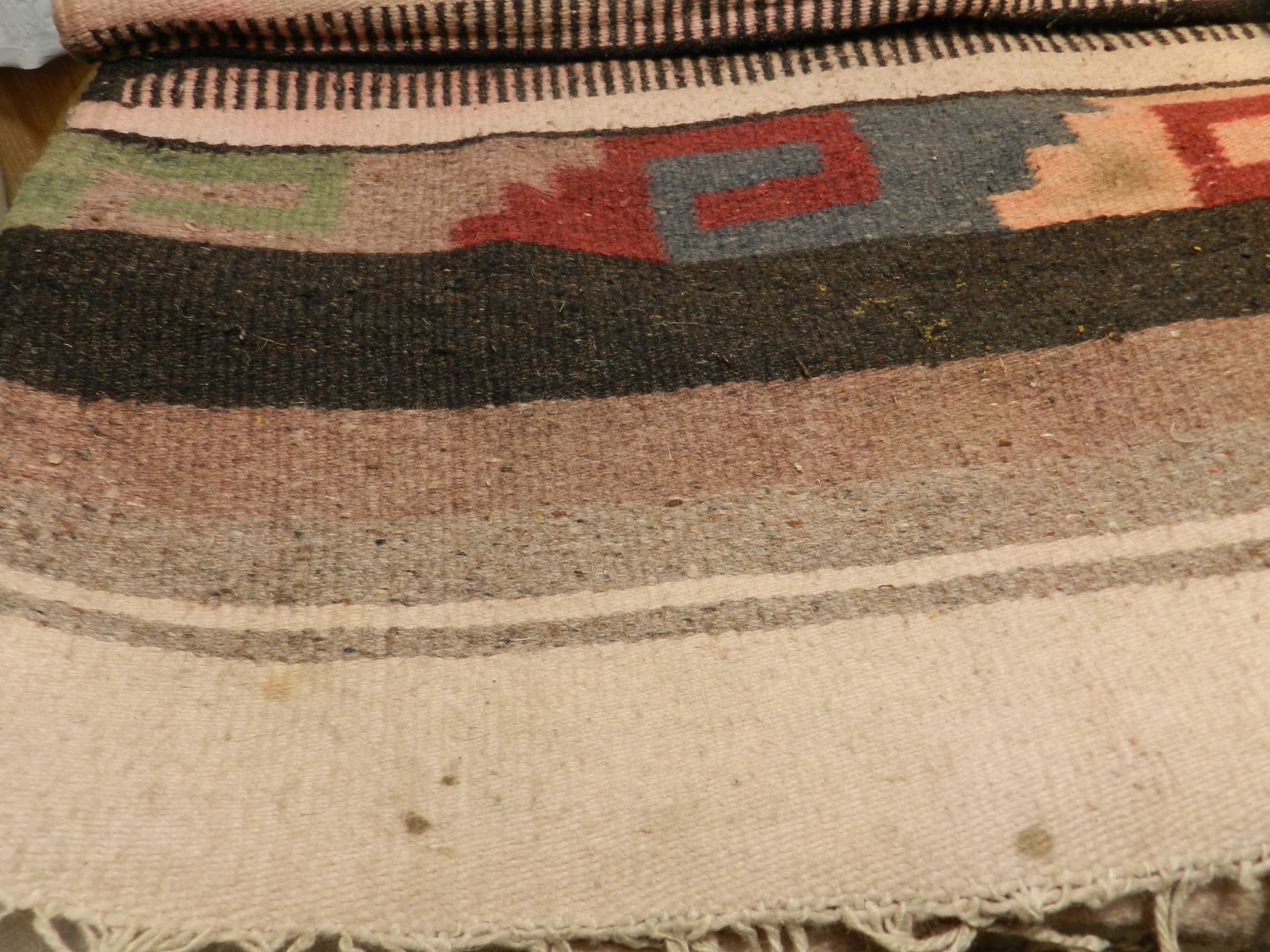 VTG Authentic Zapotec Runner 26"x48" Rustic Wool Geometric Hand Woven Rug O78S - Thumbnail 22