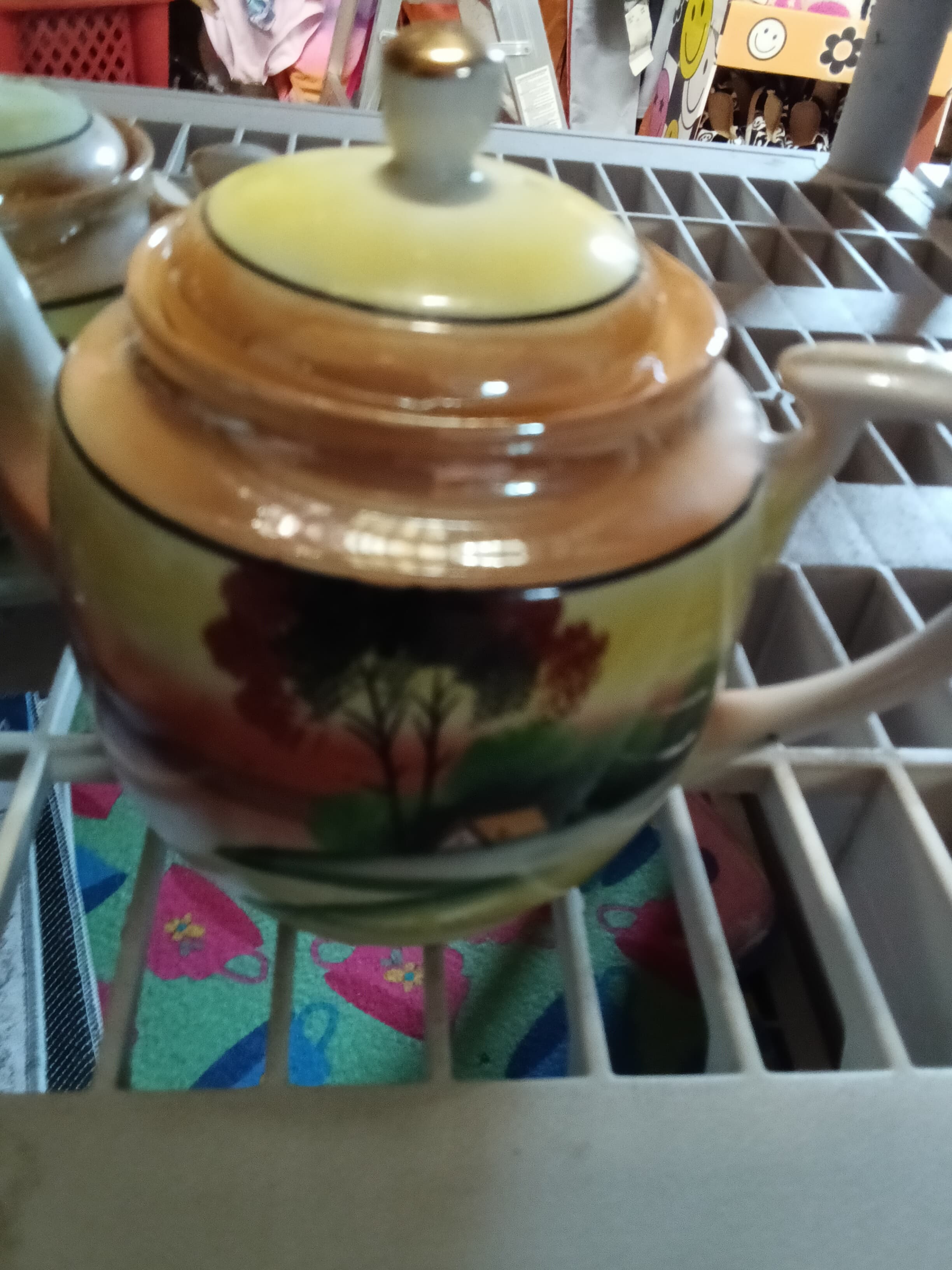 Antique Chikaramachi Hand Painted Lusterware Teacup Blue - Thumbnail 5