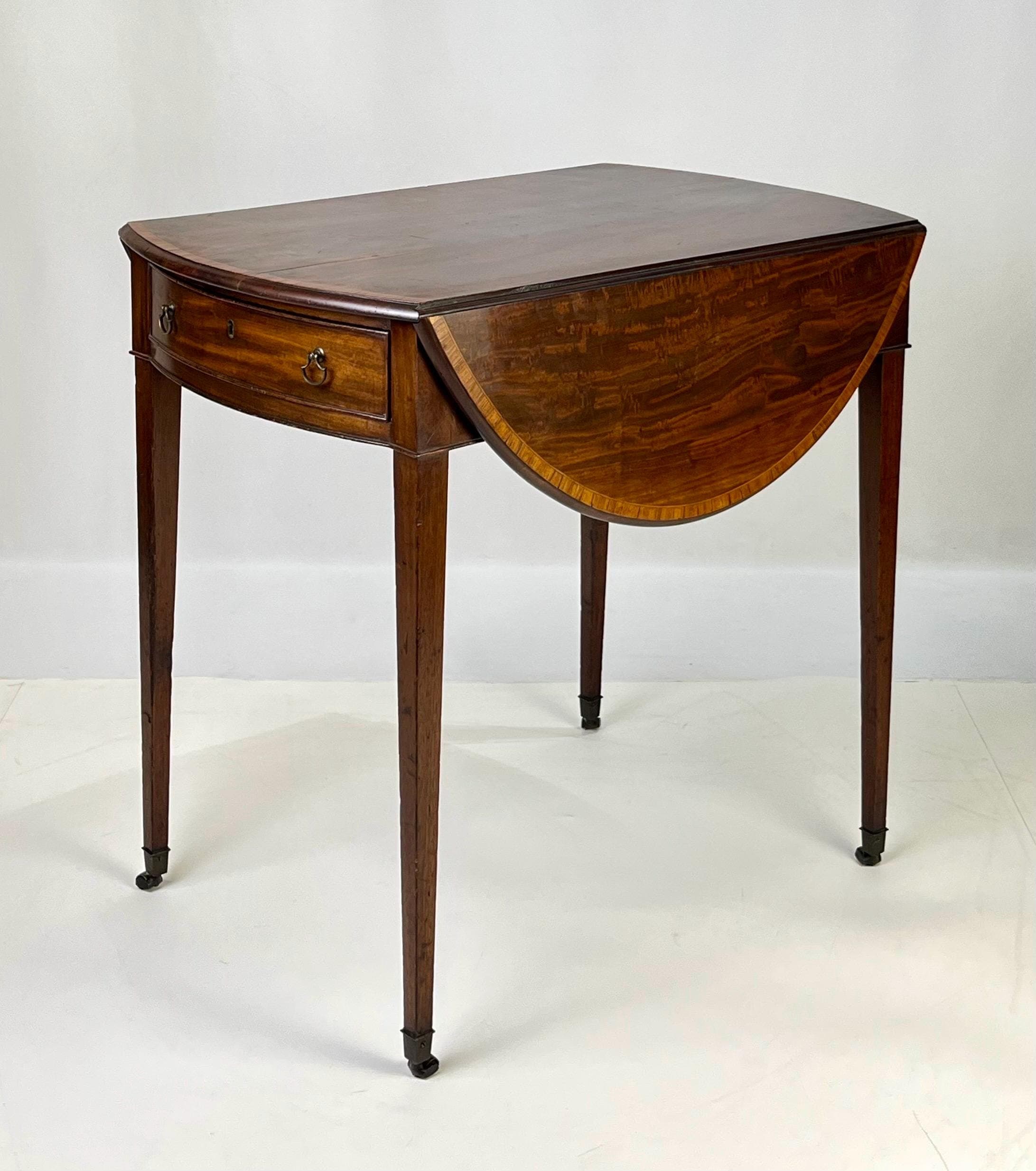 Early 19th Century Period Georgian Mahogany Pembroke Table With Banded Edge - Thumbnail 7