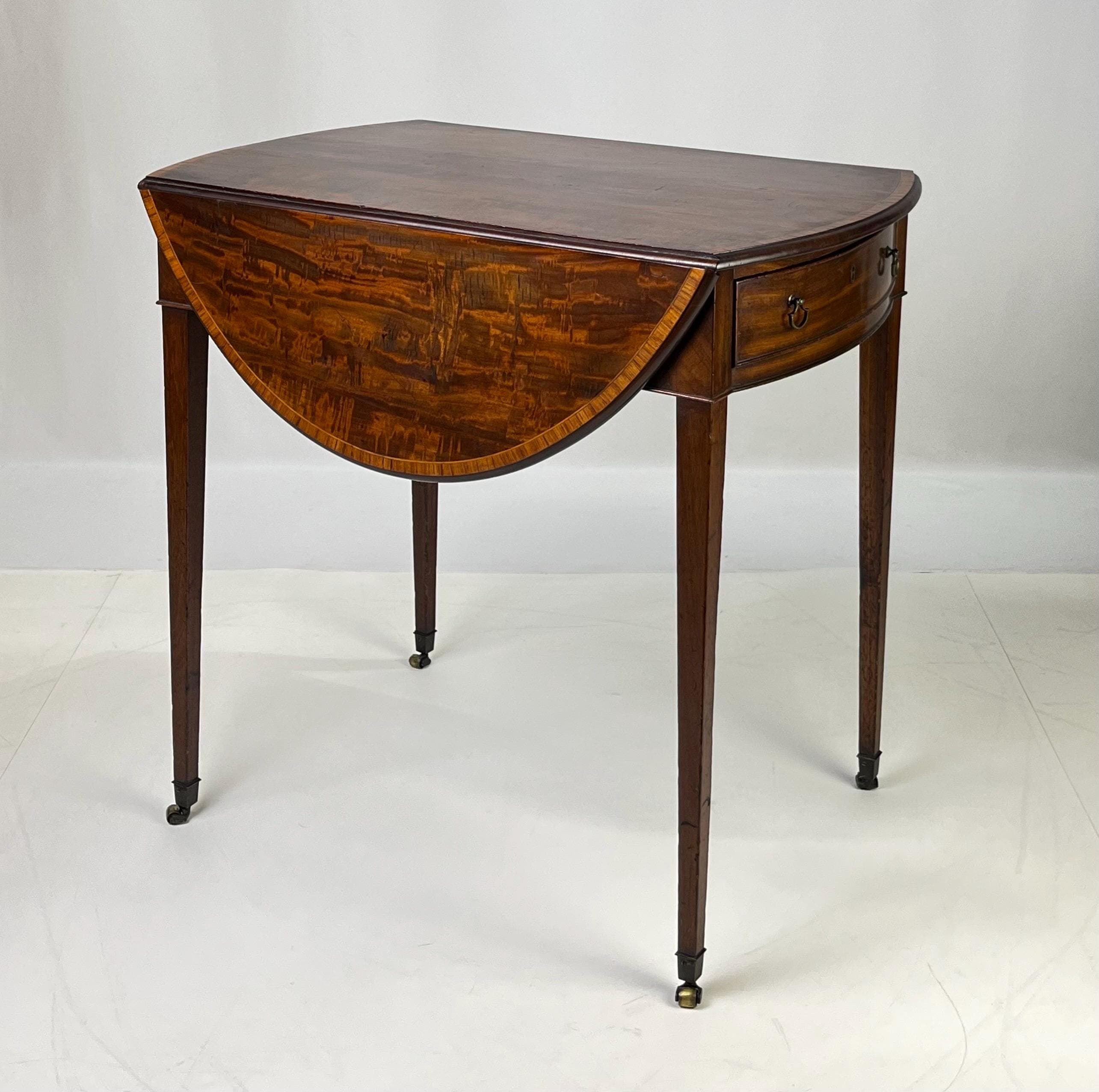 Early 19th Century Period Georgian Mahogany Pembroke Table With Banded Edge - Thumbnail 9