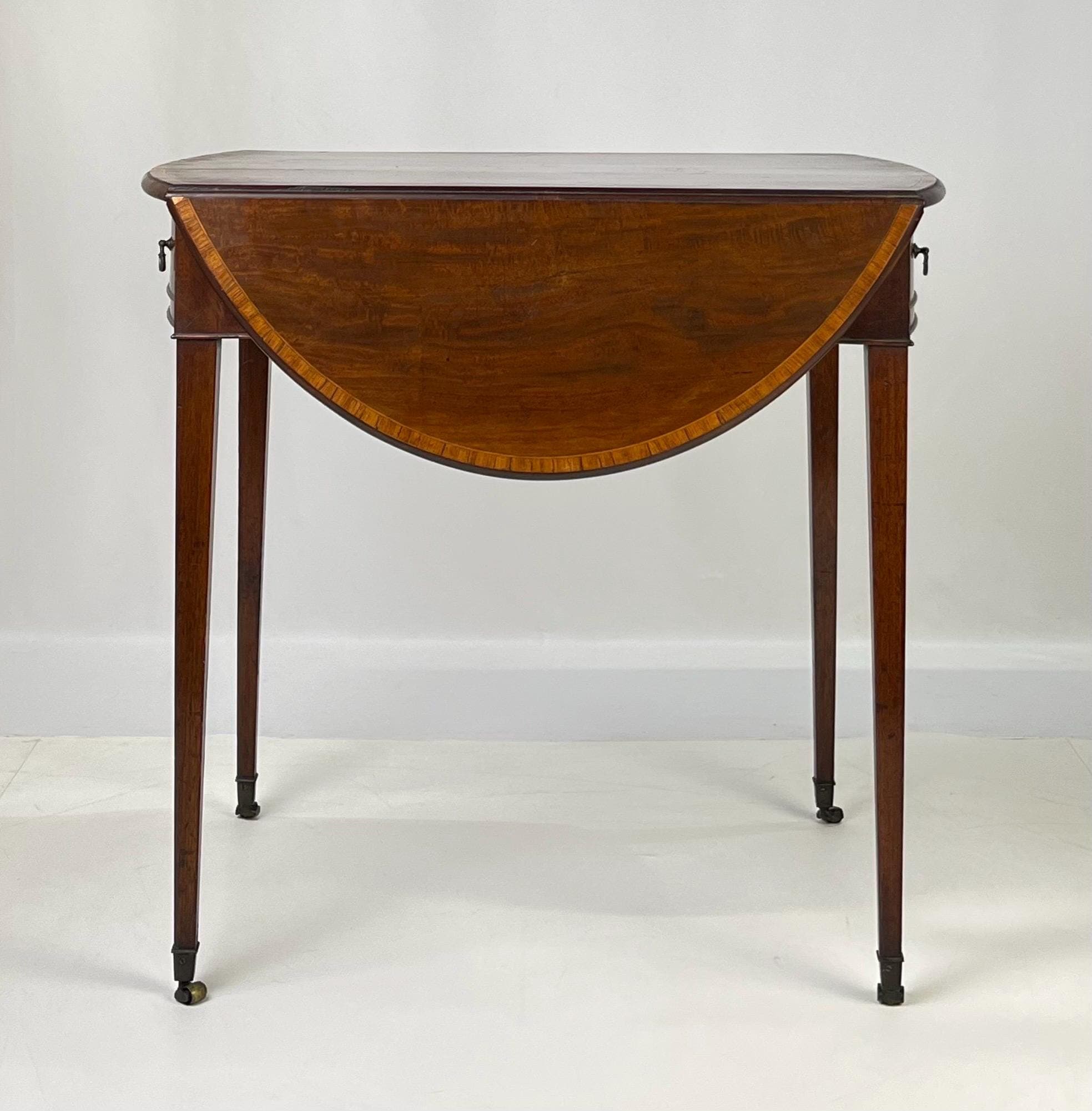 Early 19th Century Period Georgian Mahogany Pembroke Table With Banded Edge - Thumbnail 6