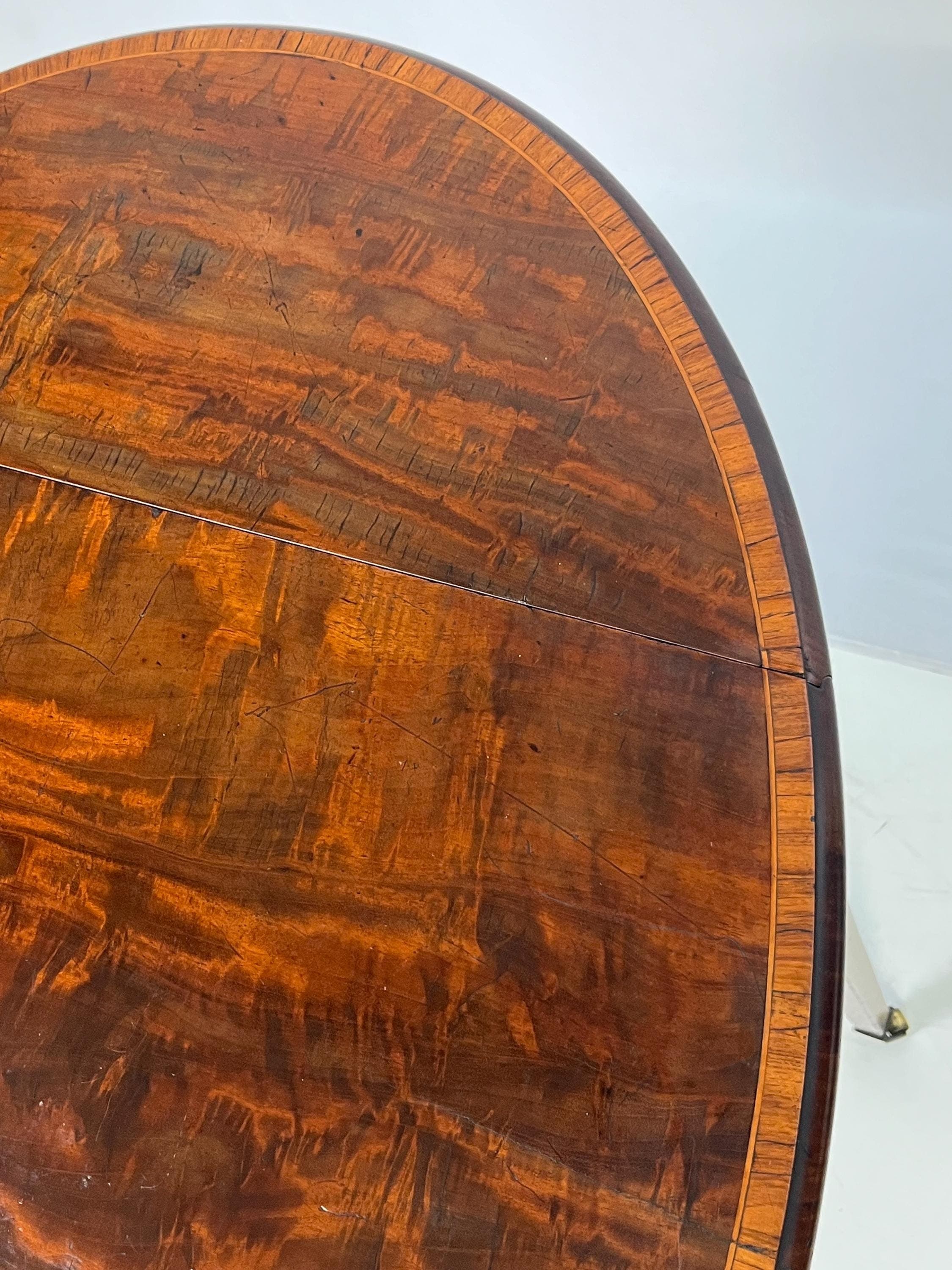Early 19th Century Period Georgian Mahogany Pembroke Table With Banded Edge - Thumbnail 18