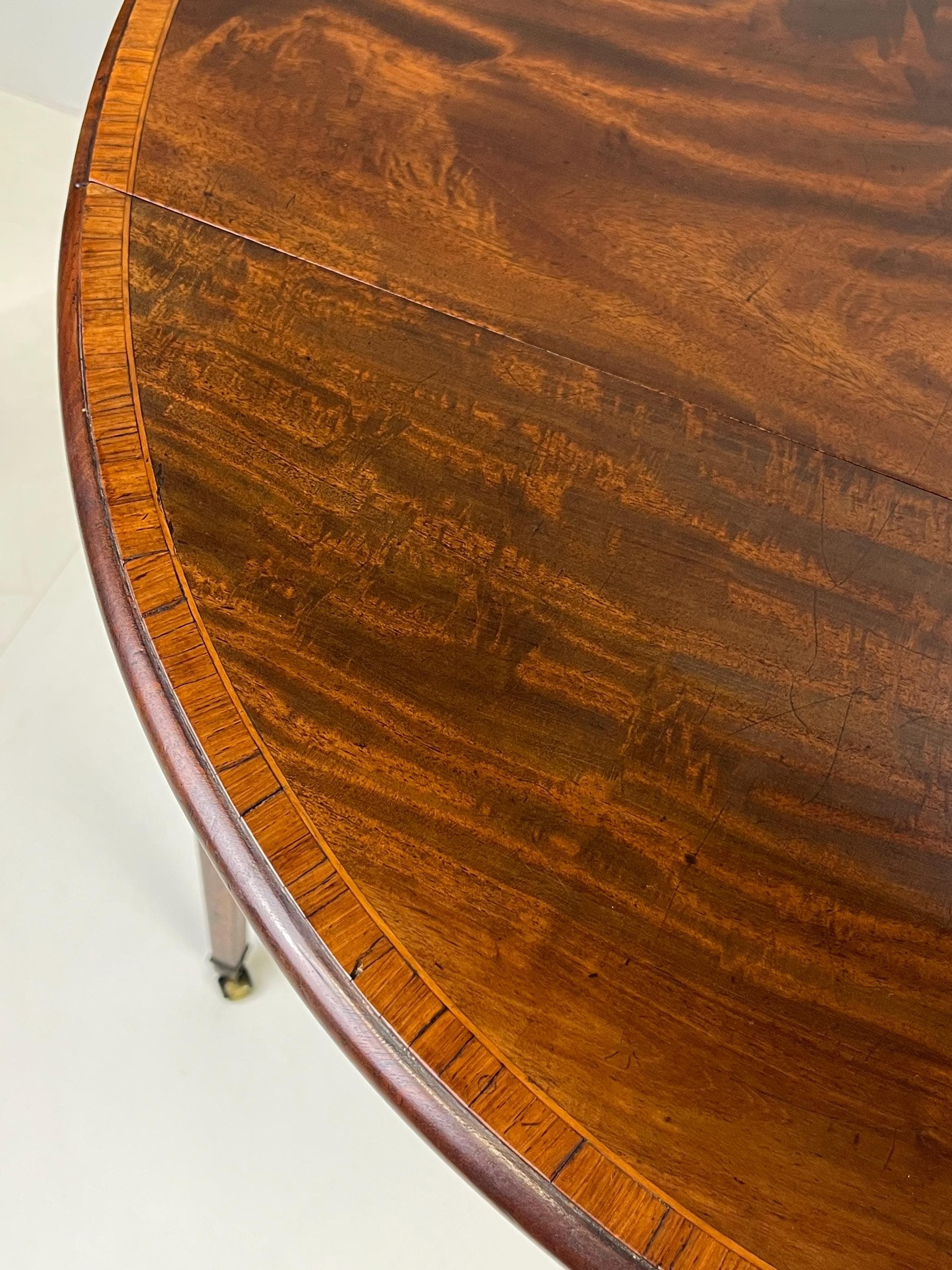 Early 19th Century Period Georgian Mahogany Pembroke Table With Banded Edge - Thumbnail 15