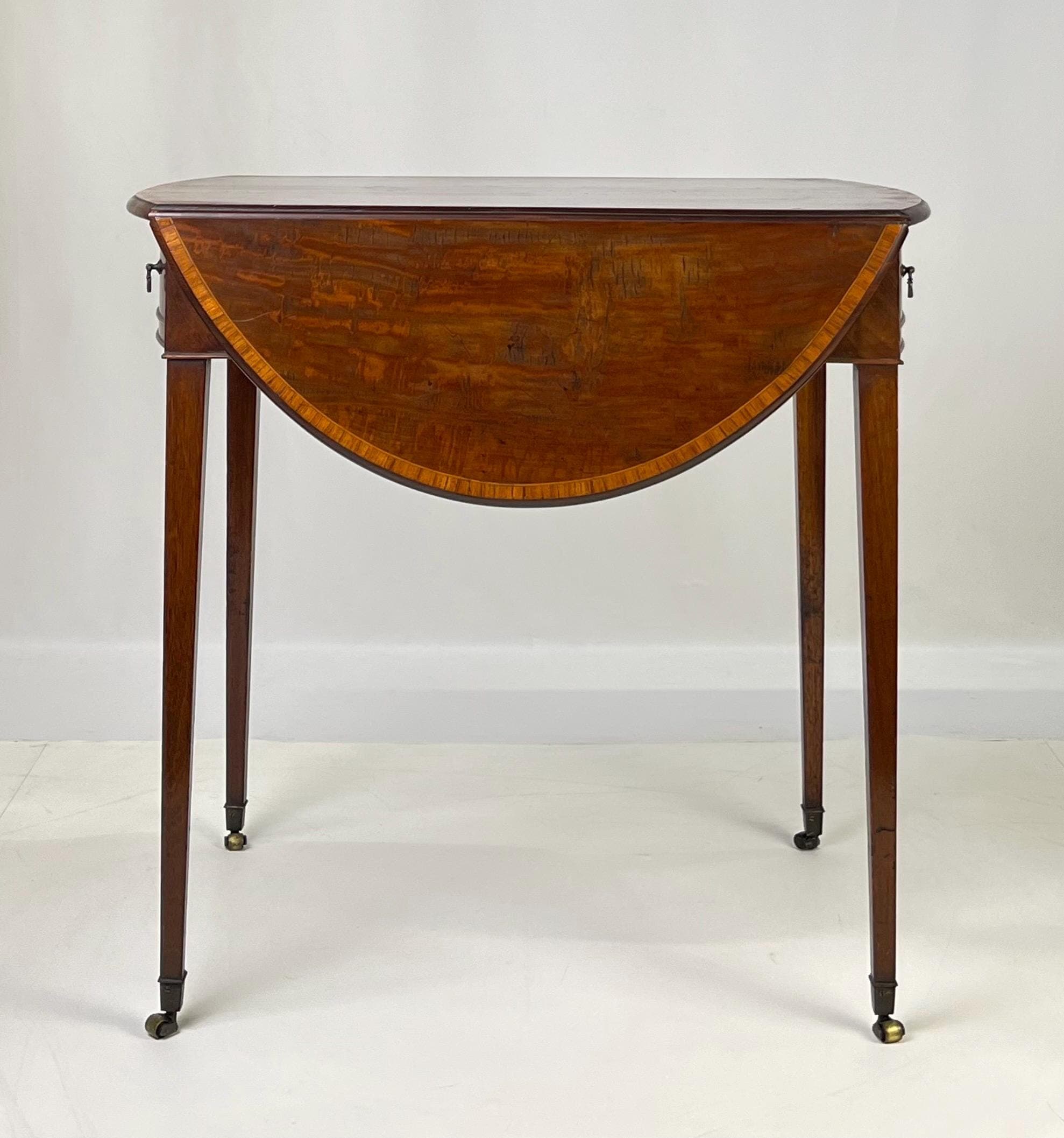 Early 19th Century Period Georgian Mahogany Pembroke Table With Banded Edge - Thumbnail 10
