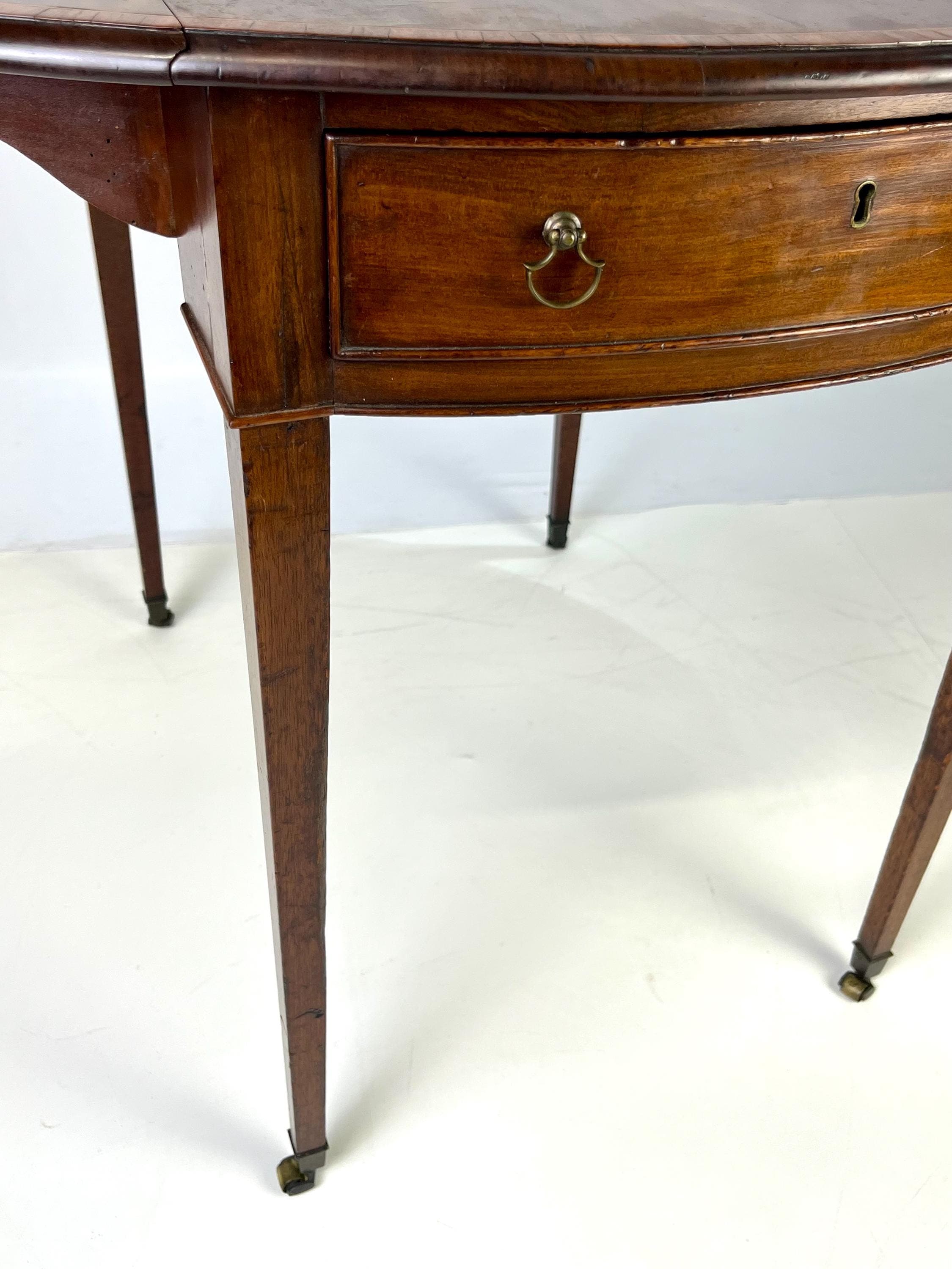 Early 19th Century Period Georgian Mahogany Pembroke Table With Banded Edge - Thumbnail 12