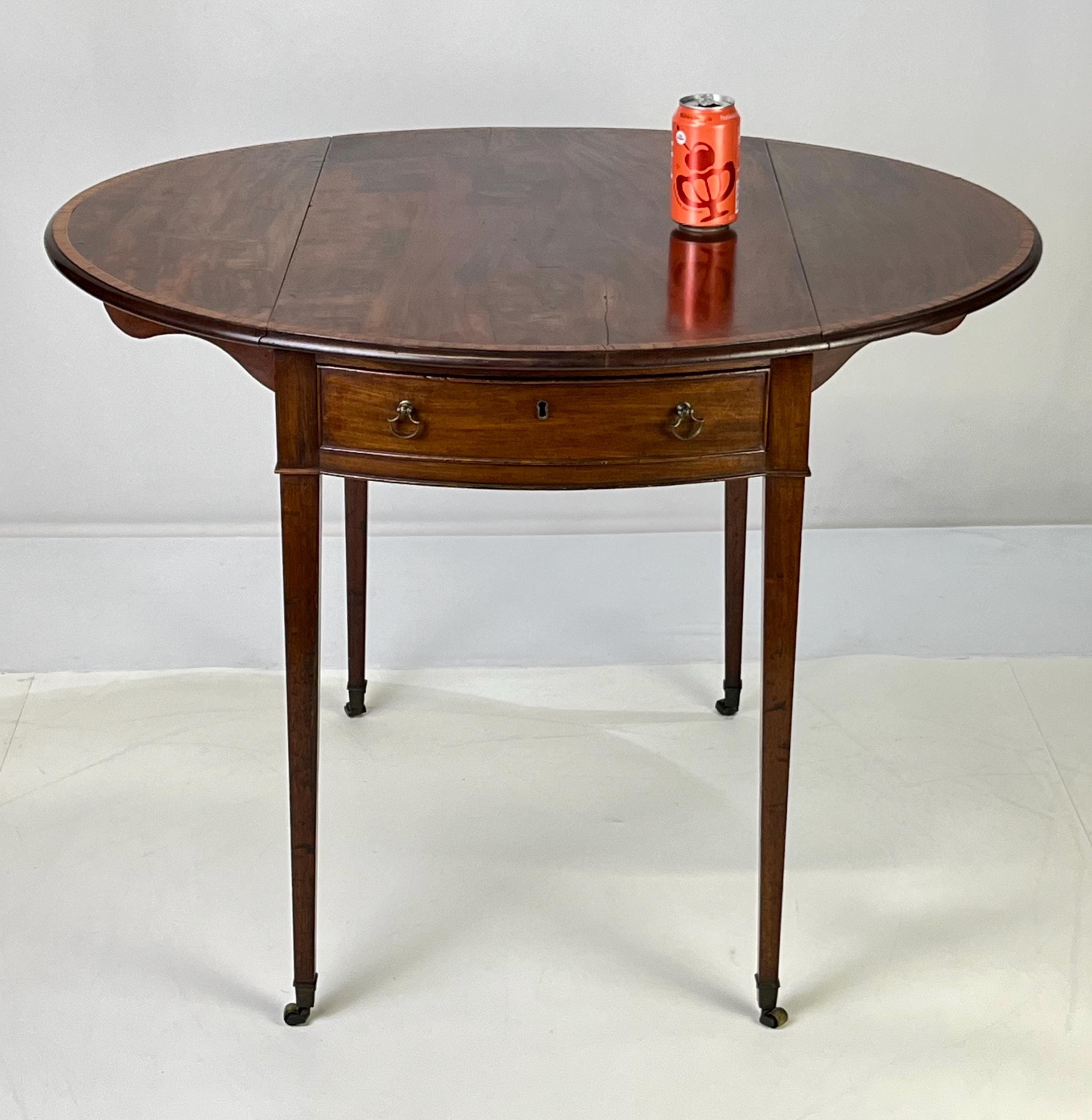 Early 19th Century Period Georgian Mahogany Pembroke Table With Banded Edge - Thumbnail 20