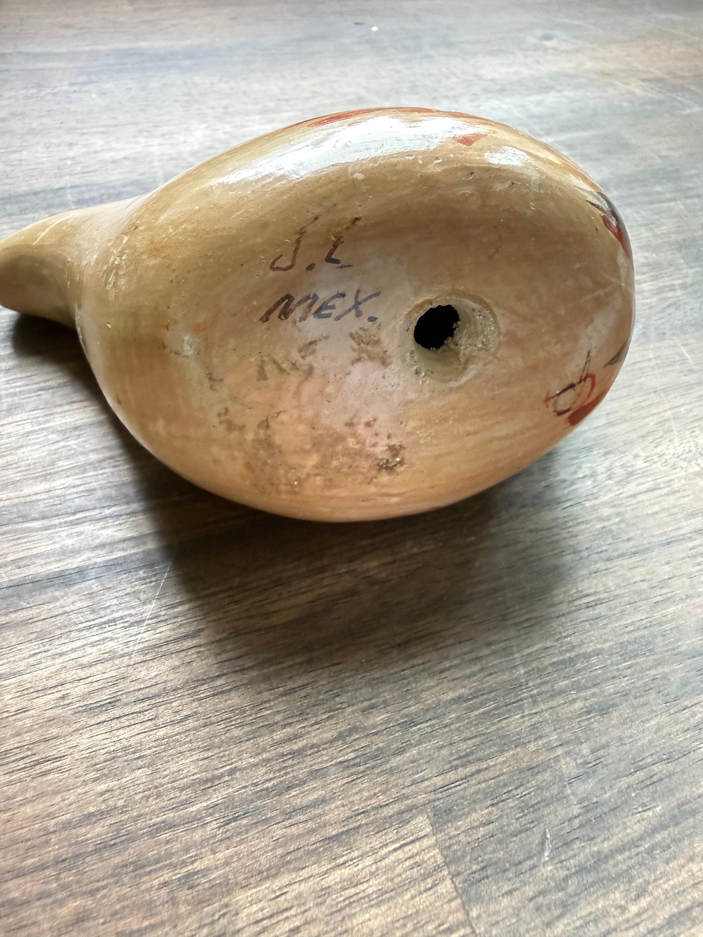 Vintage Mexican Folk Art Tonala Pottery Dove Hand Painted Jalisco Bird Figurine - Thumbnail 10