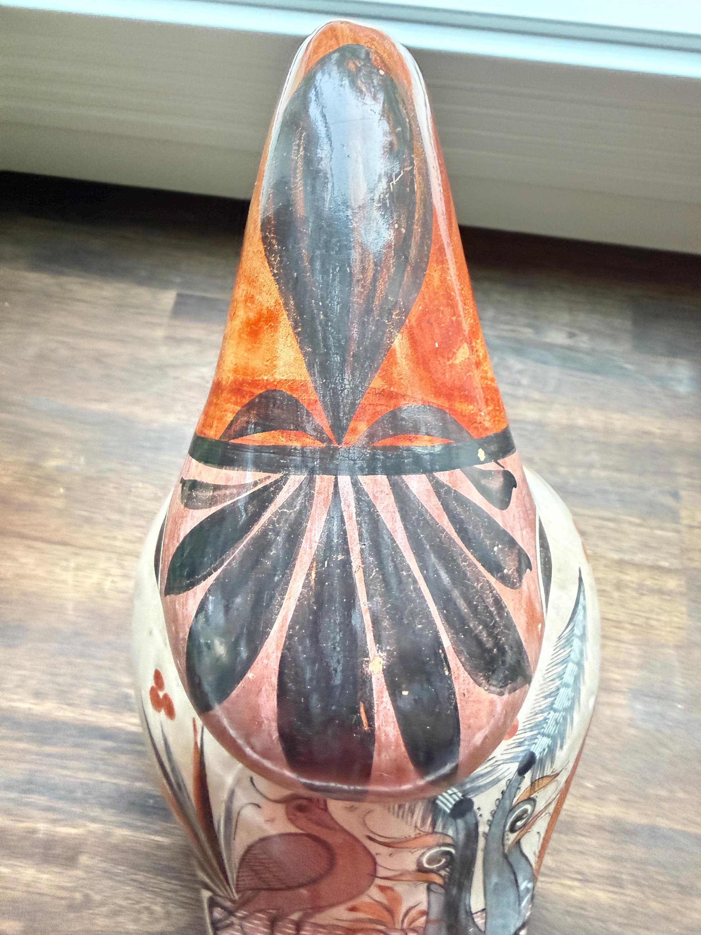 Vintage Tonalá Toucan Figurine: Hand Painted Mexican Folk Art Bird, Hacienda Decor - Thumbnail 10