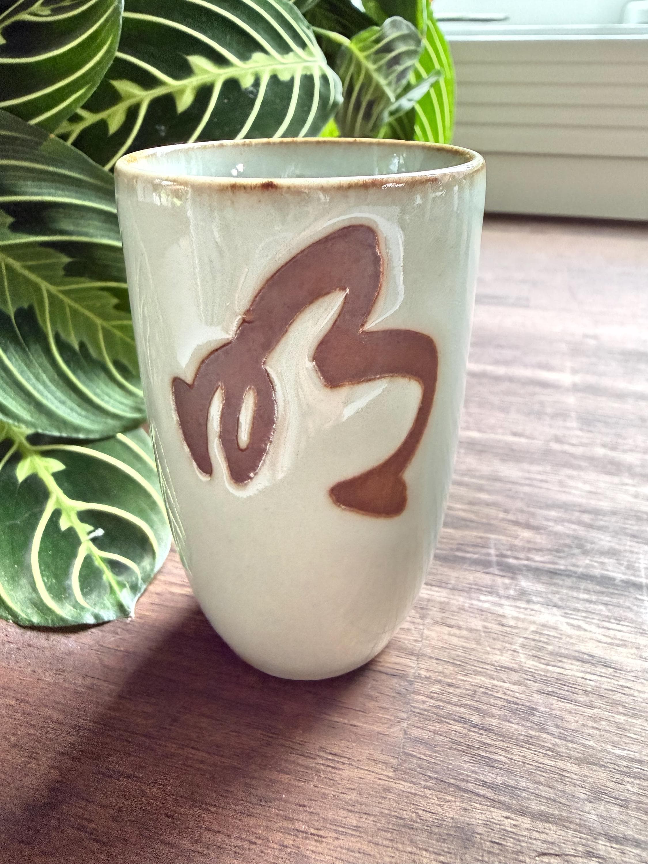 Vintage OMC Japan Tea Cups Set, 6 Hand-Painted Kanji Stoneware Yunomi Cups, Original Box - Thumbnail 10