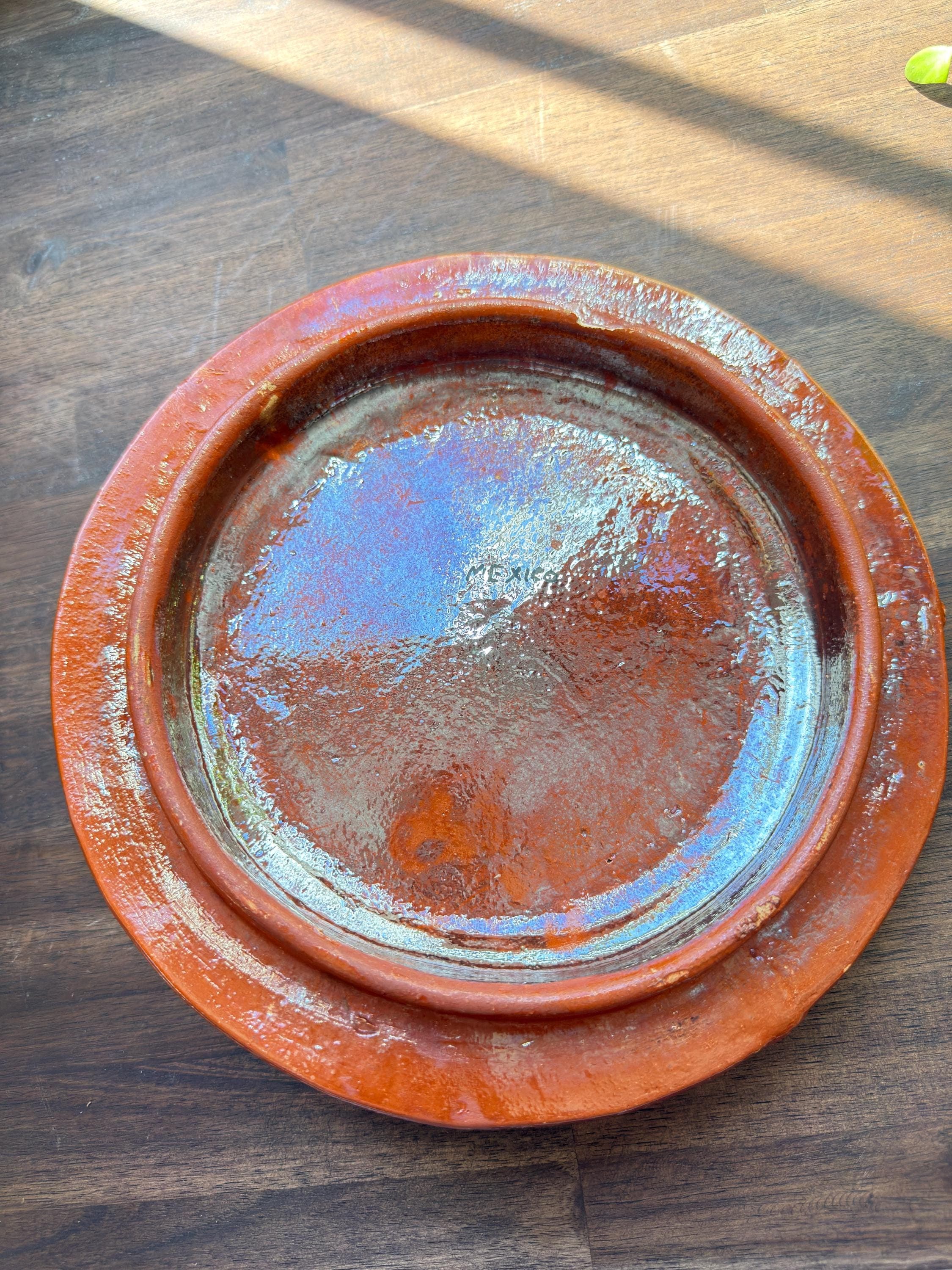Vintage Tlaquepaque Covered Mexican Bean Pot Red Clay Hand Painted Hacienda Kitchen Decor 1960 - Thumbnail 16