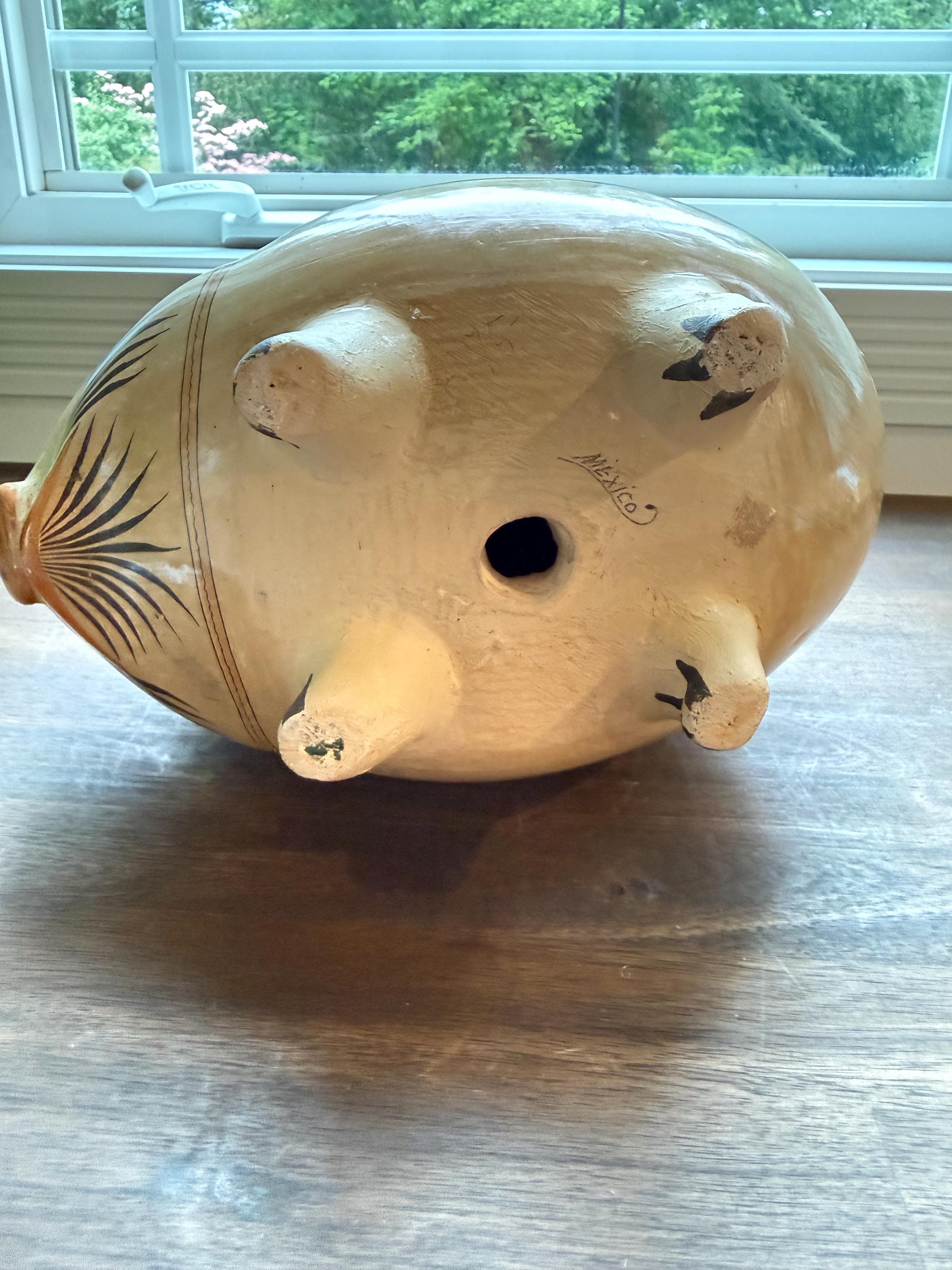 Vintage Tonalá Hand Painted Clay Pig: Mexican Folk Art Hacienda Decor - Thumbnail 13