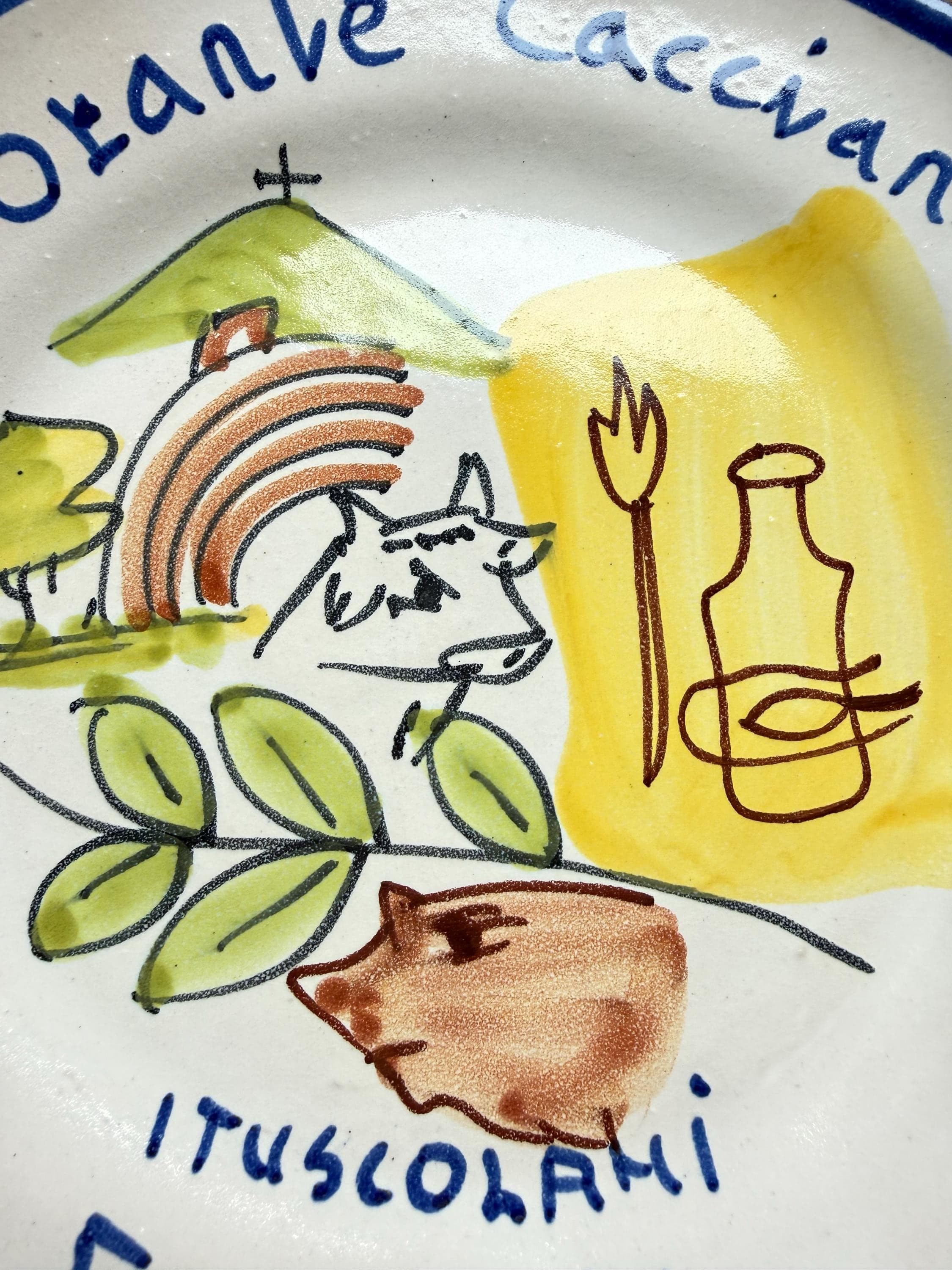 Vintage Vietri Ceramic Plate: Hand-Painted Italian Restaurant Frascati Kitchen Decor 1993 - Thumbnail 3