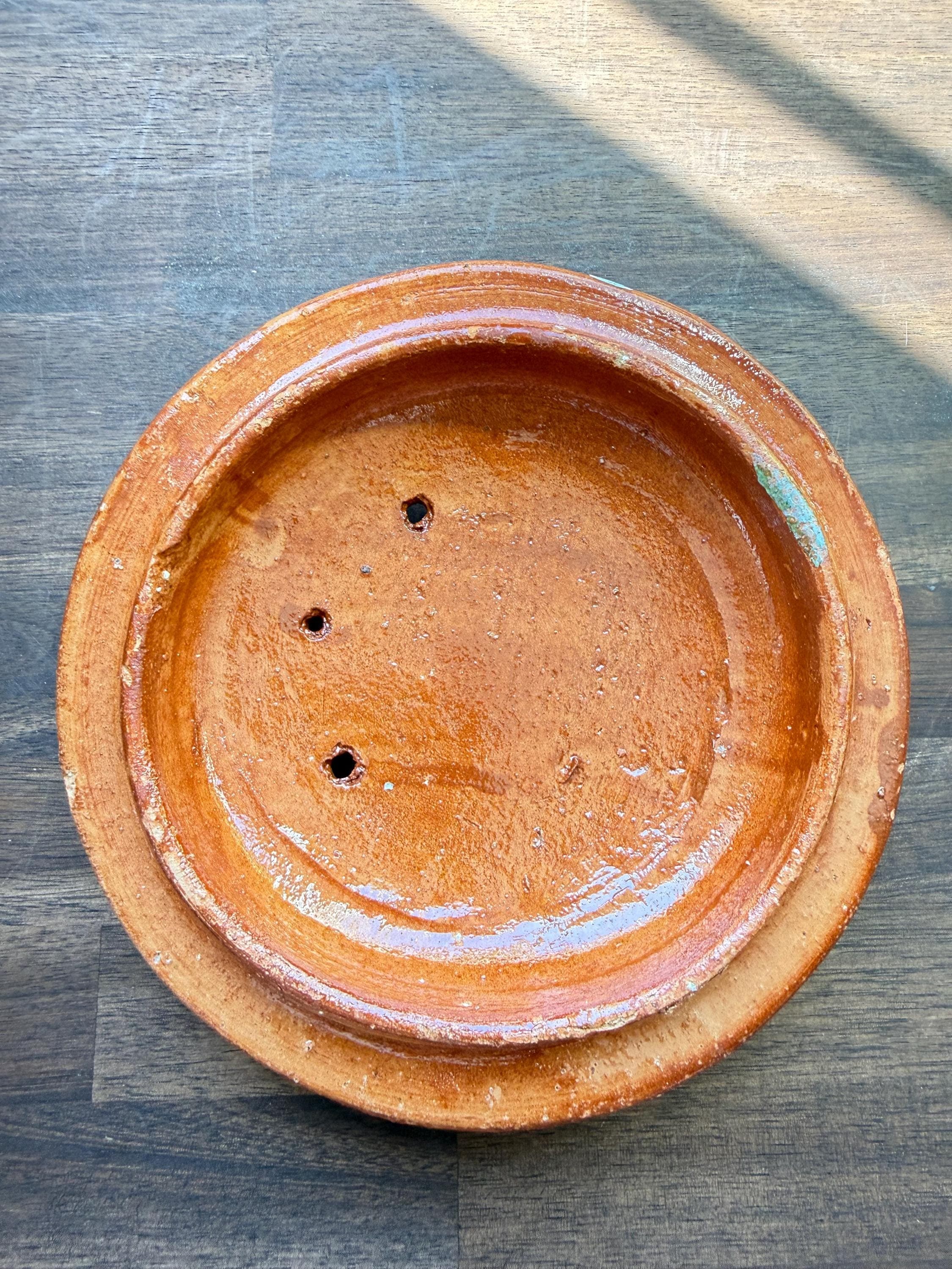 Vintage Tlaquepaque Mexican Bean Pot: Hand-Painted Red Clay Hacienda Kitchen Decor - Thumbnail 16
