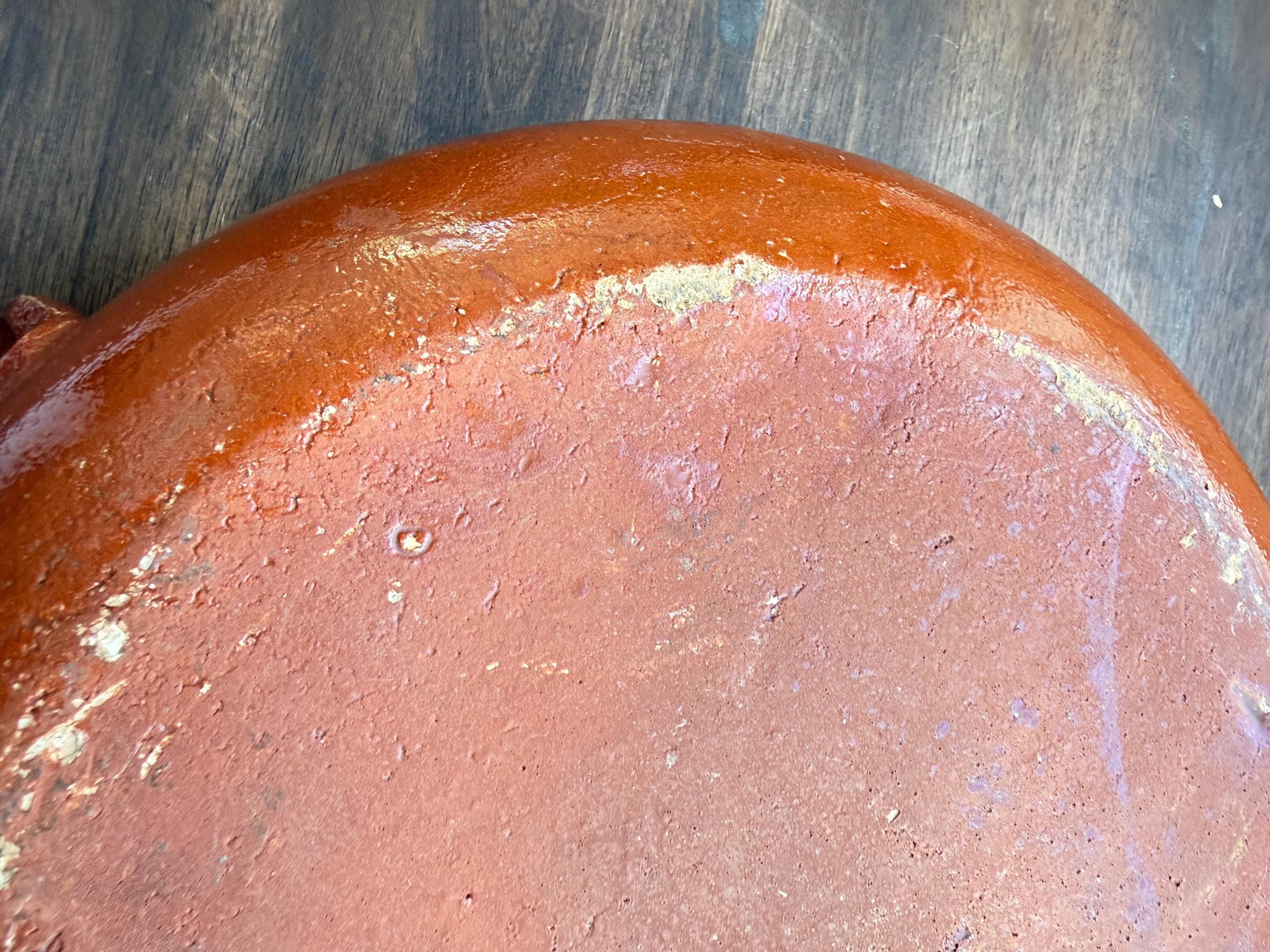Vintage Tlaquepaque Covered Mexican Bean Pot Red Clay Hand Painted Hacienda Kitchen Decor 1960 - Thumbnail 13