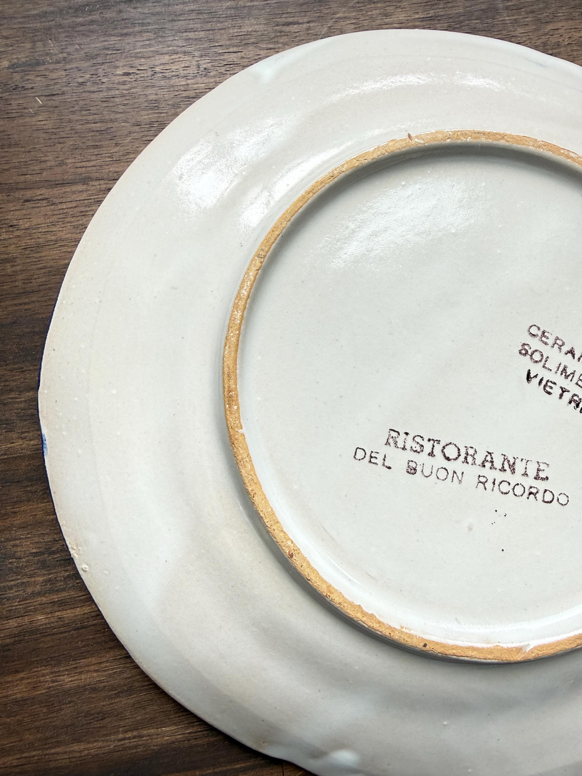 Vintage Vietri Ceramic Plate: Hand-Painted Italian Restaurant Frascati Kitchen Decor 1993 - Thumbnail 12
