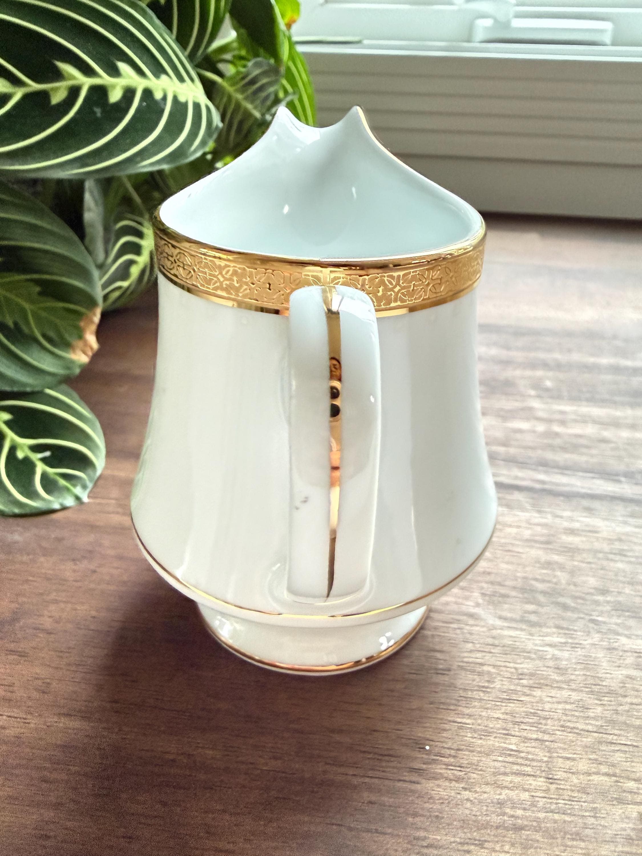 Vintage Noritake Contemporary Metropolitan Gold 4337 Creamer Fine China Sri Lanka Replacement Piece - Thumbnail 4