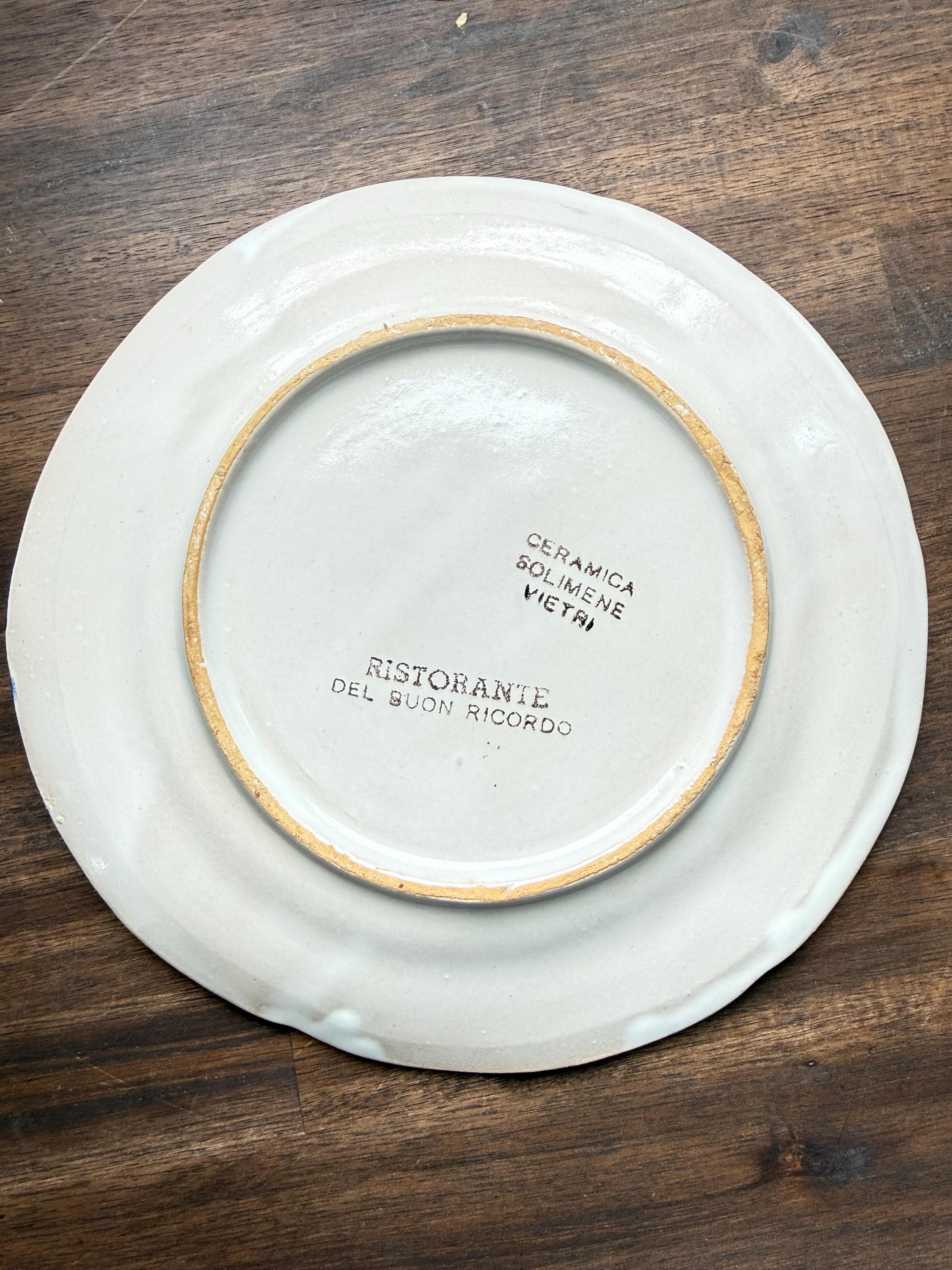 Vintage Vietri Ceramic Plate: Hand-Painted Italian Restaurant Frascati Kitchen Decor 1993 - Thumbnail 7