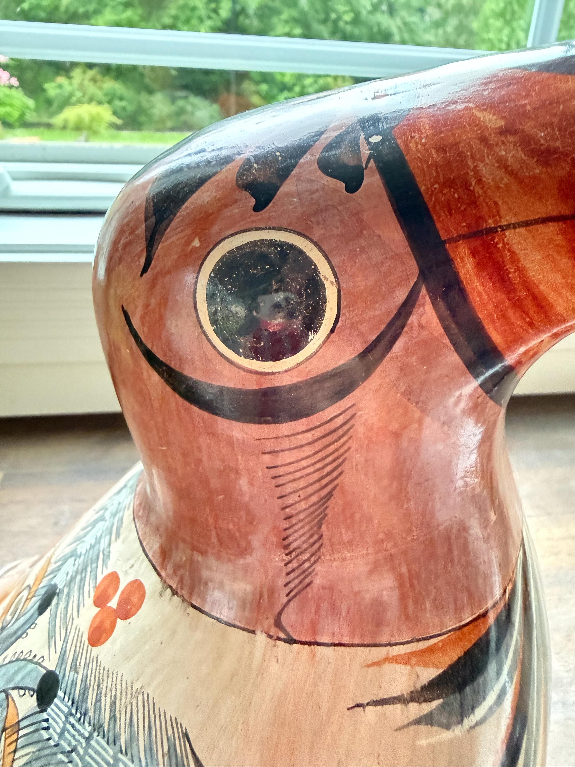 Vintage Tonalá Toucan Figurine: Hand Painted Mexican Folk Art Bird, Hacienda Decor - Thumbnail 6