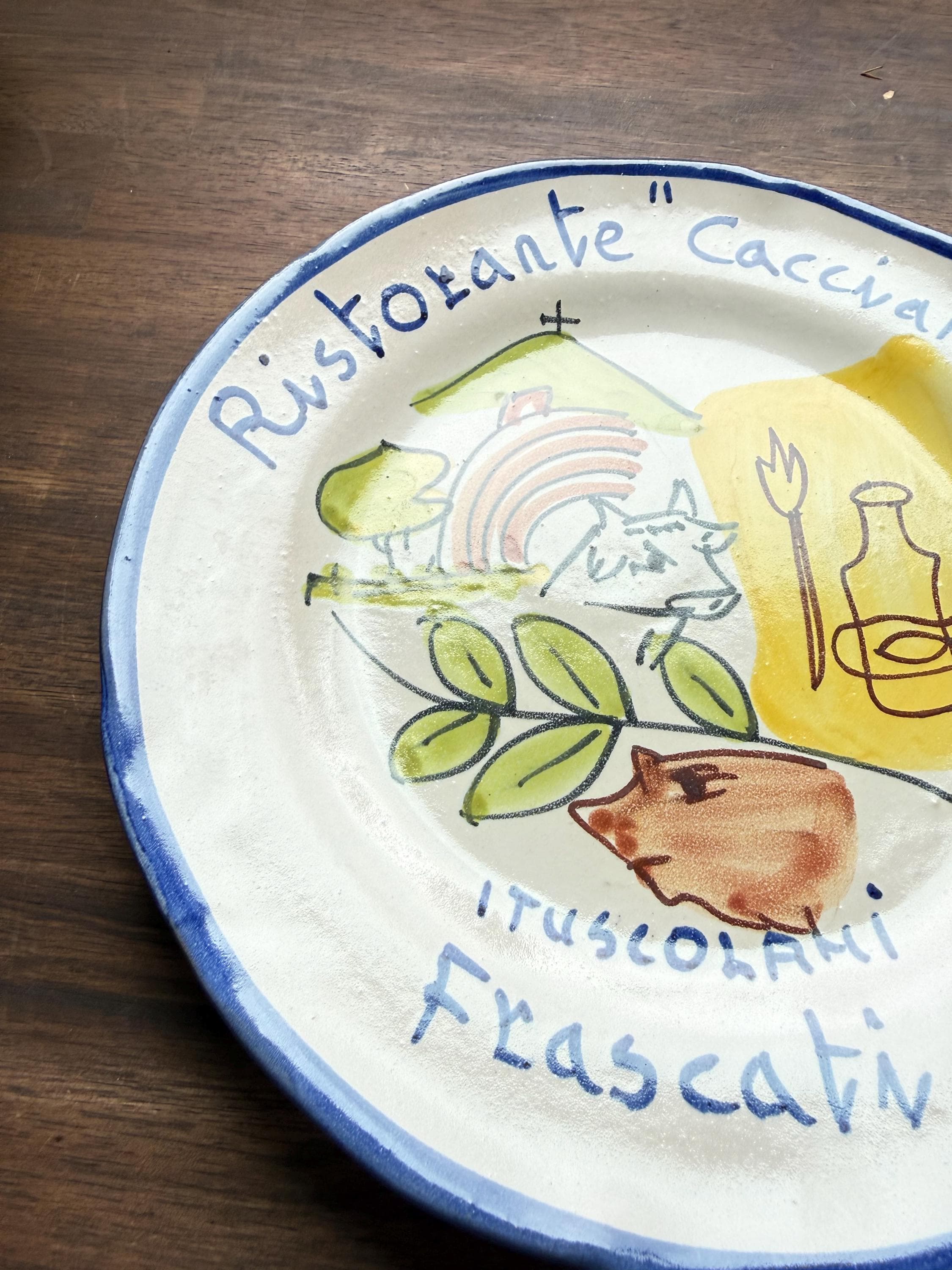 Vintage Vietri Ceramic Plate: Hand-Painted Italian Restaurant Frascati Kitchen Decor 1993 - Thumbnail 4