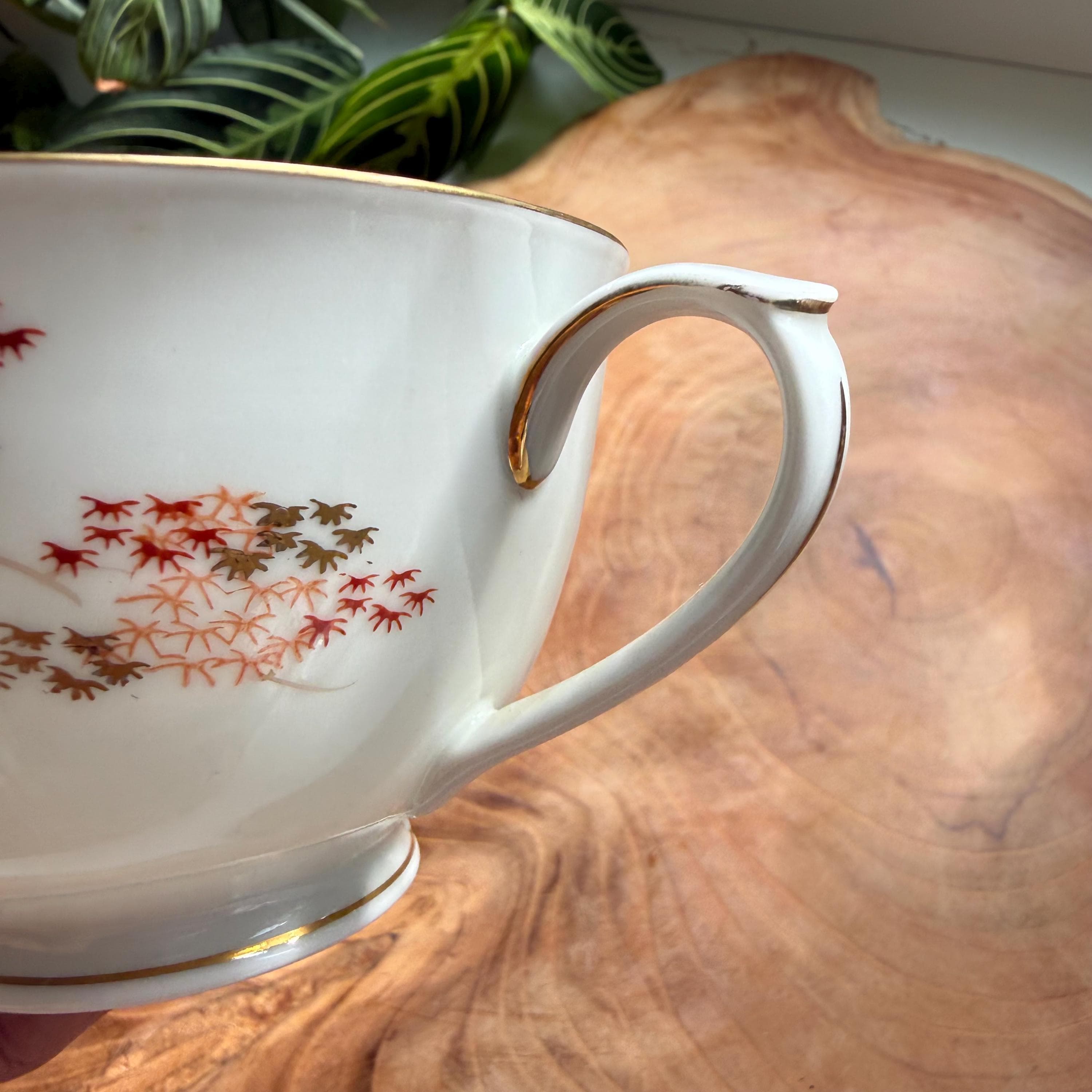 Fukagawa Arita Maple Snack Set: Japanese Porcelain Cup and Plate - Thumbnail 12