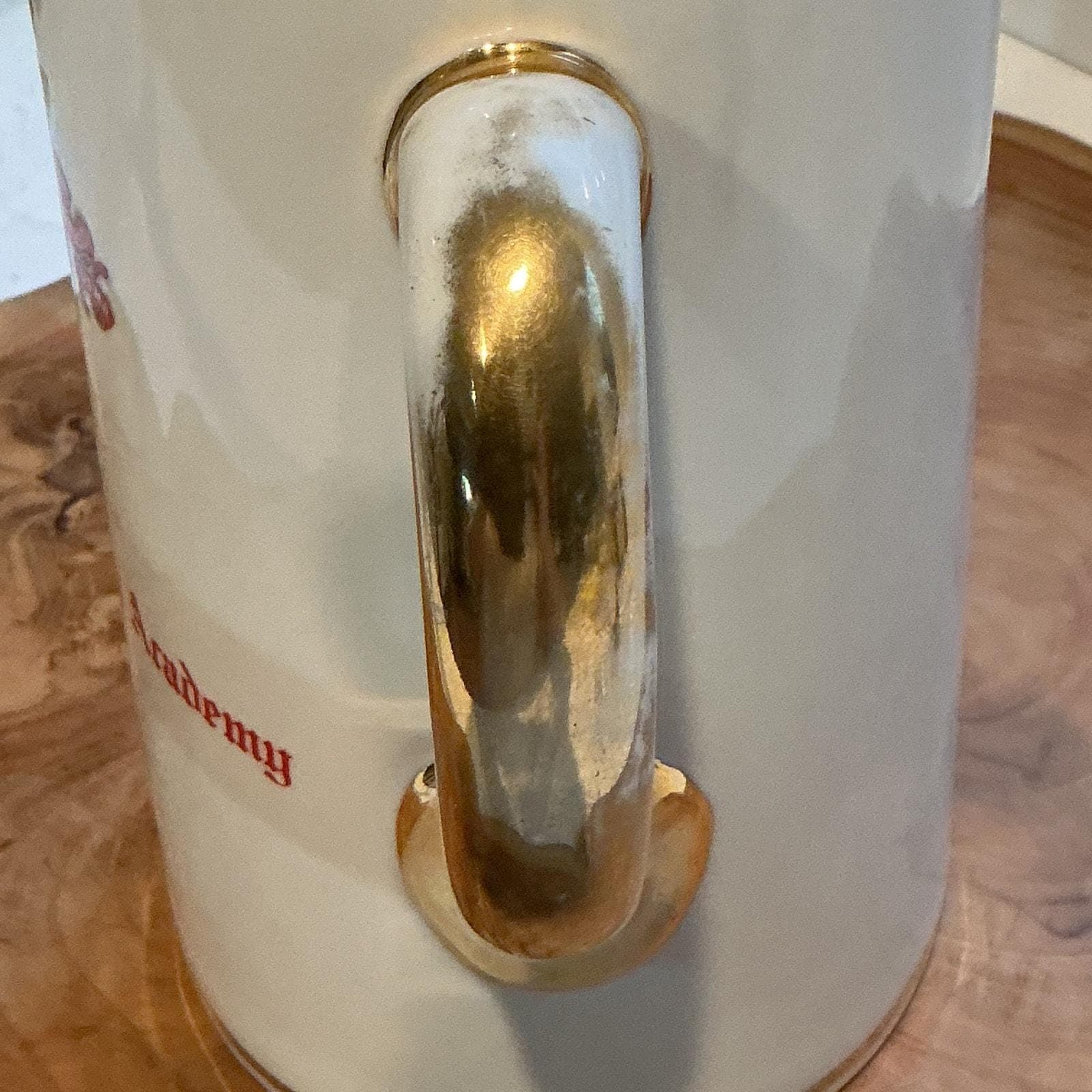 West Point Ceramic Pitcher, USMA Crest, Gold Trim Patriotic Decor - Thumbnail 2