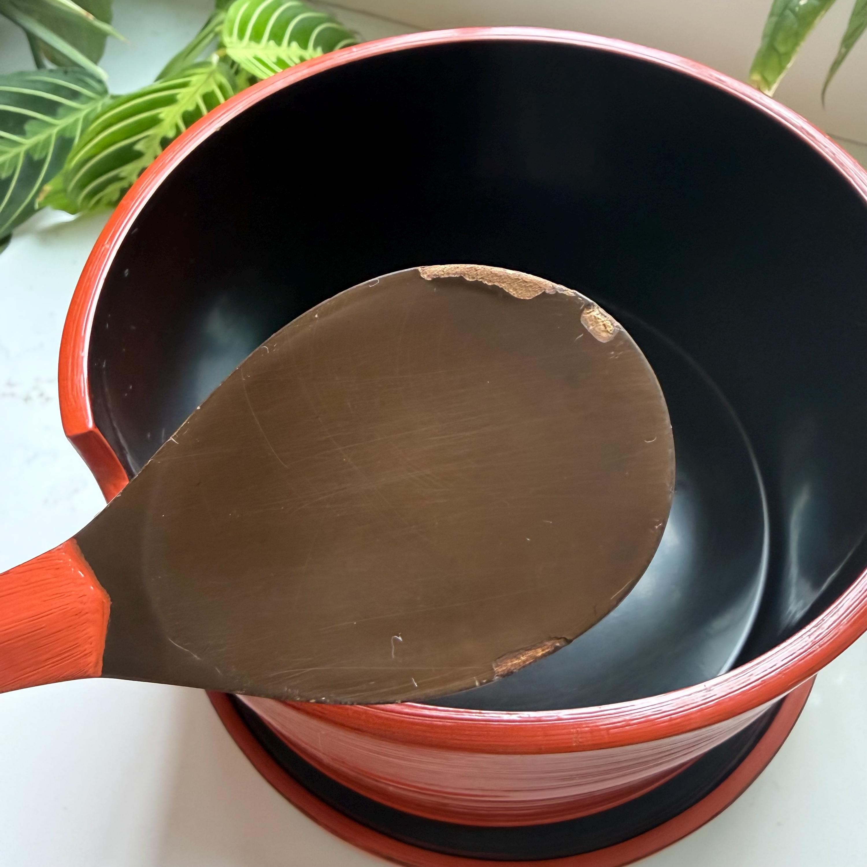 Vintage Japanese Ohitsu Lacquer Rice Container Red Wooden Hangiri Style Serving Vessel - Thumbnail 5