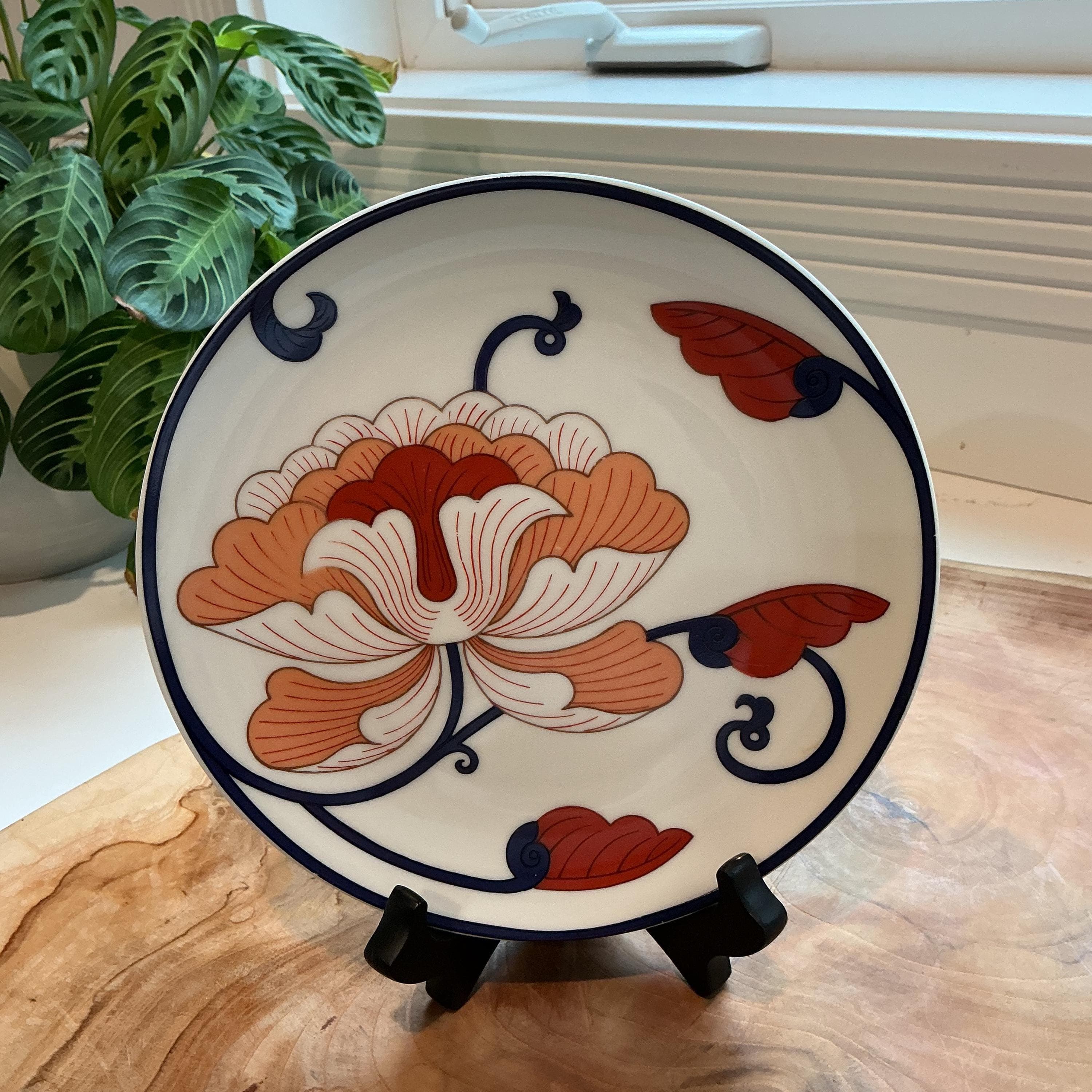 Fitz and Floyd Lotus | 4 Plates | Vintage Asian Inspired Porcelain, 7 Inch - Thumbnail 8