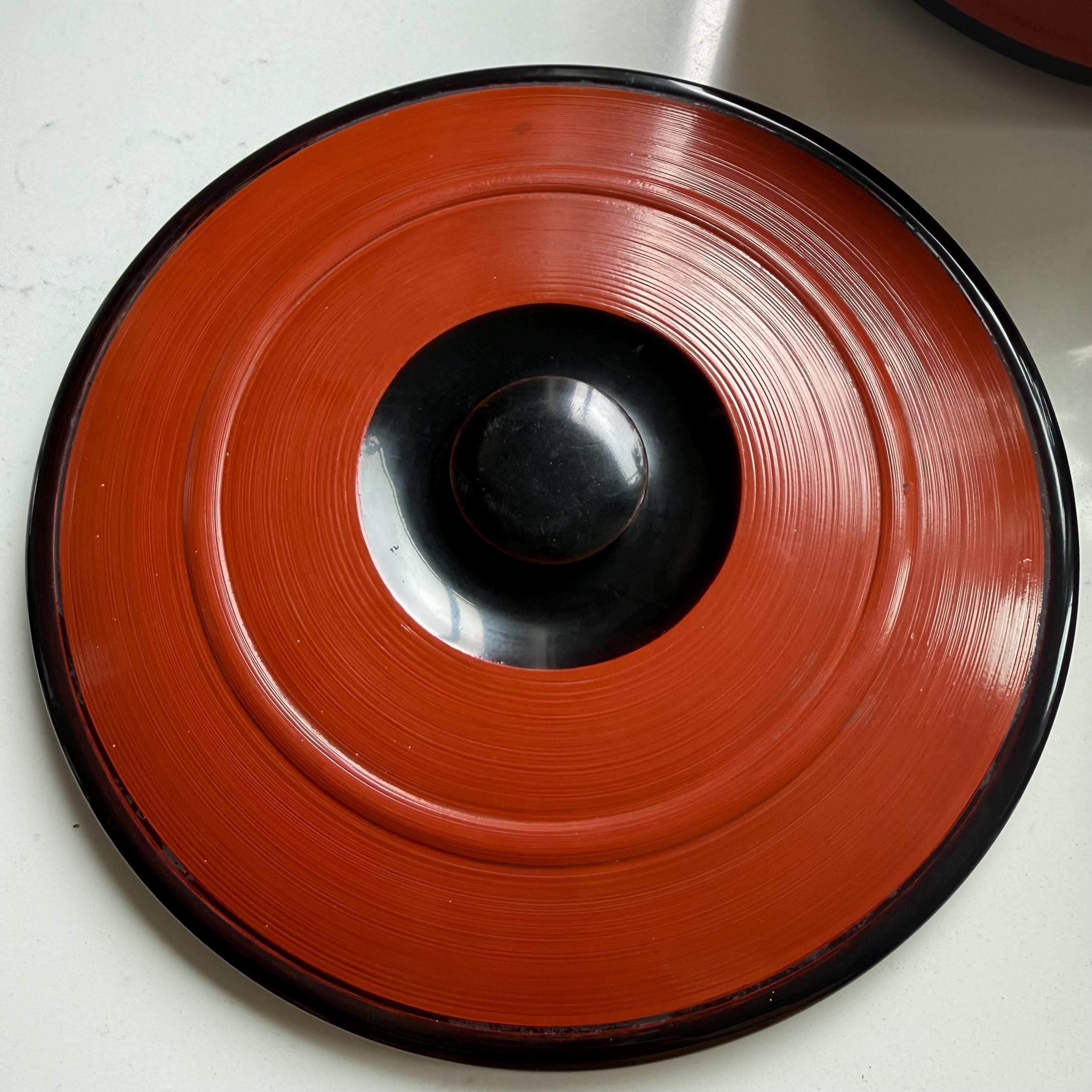 Vintage Japanese Ohitsu Lacquer Rice Container Red Wooden Hangiri Style Serving Vessel - Thumbnail 7