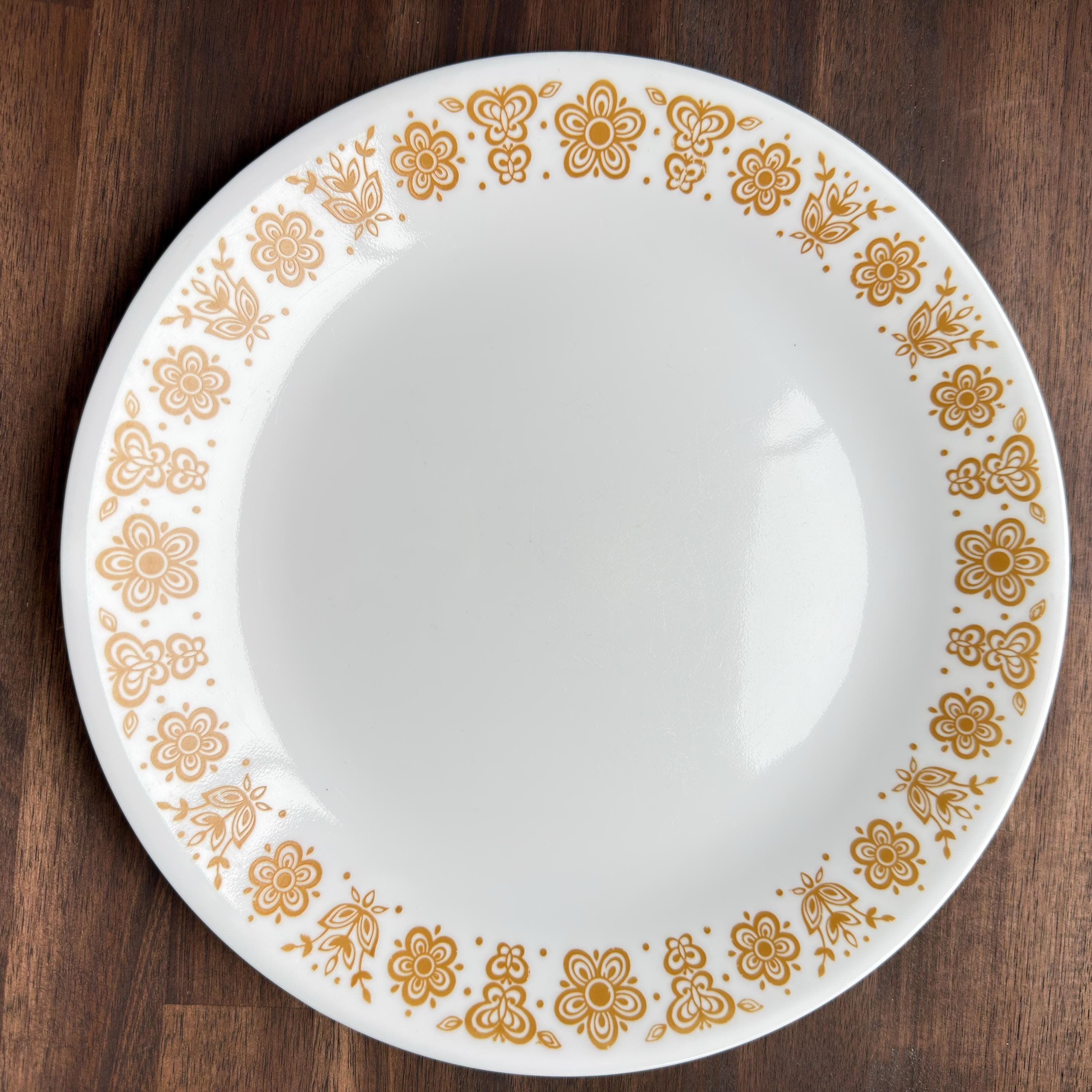 Vintage Corelle Butterfly Gold Dinner Plate – Retro Floral Dish - Thumbnail 2